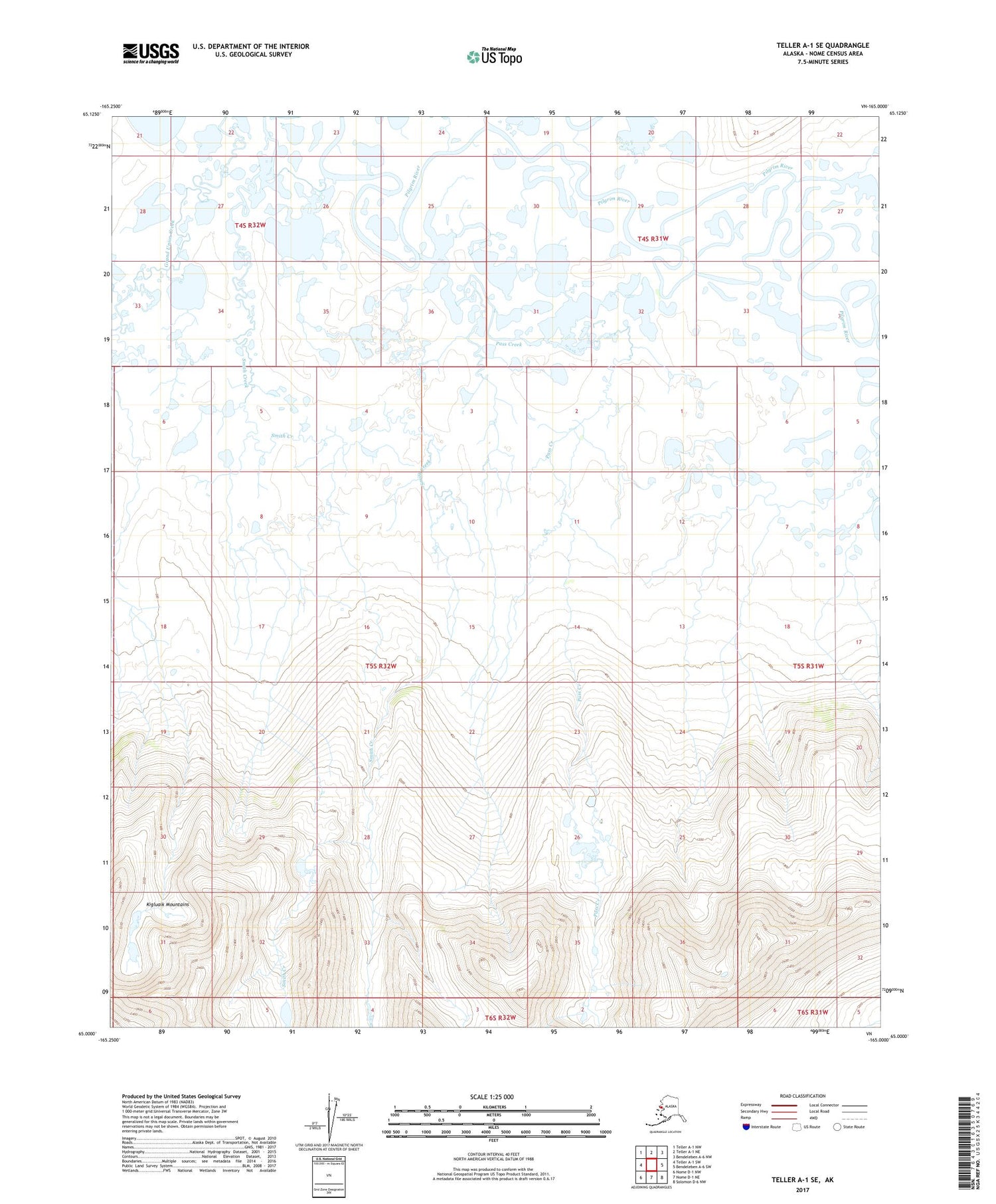 Teller A-1 SE Alaska US Topo Map Image