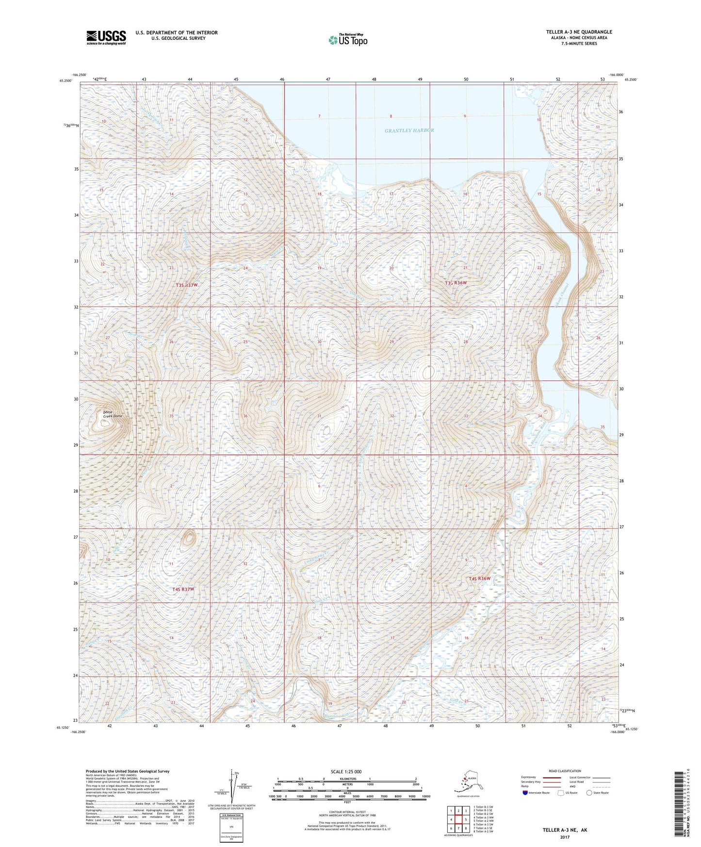 Teller A-3 NE Alaska US Topo Map Image