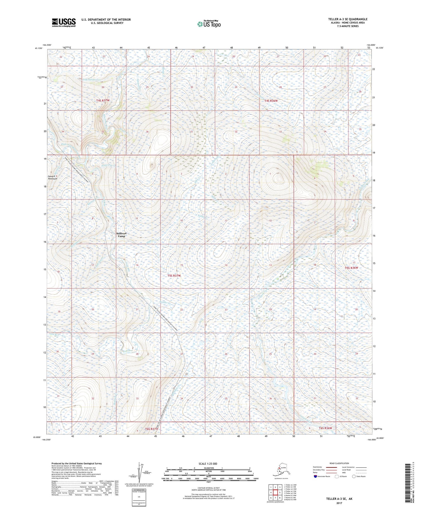 Teller A-3 SE Alaska US Topo Map Image