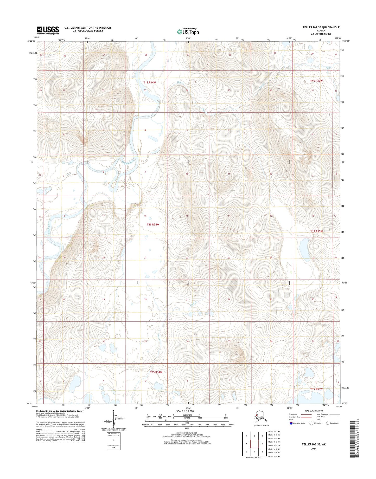 Teller B-2 SE Alaska US Topo Map Image