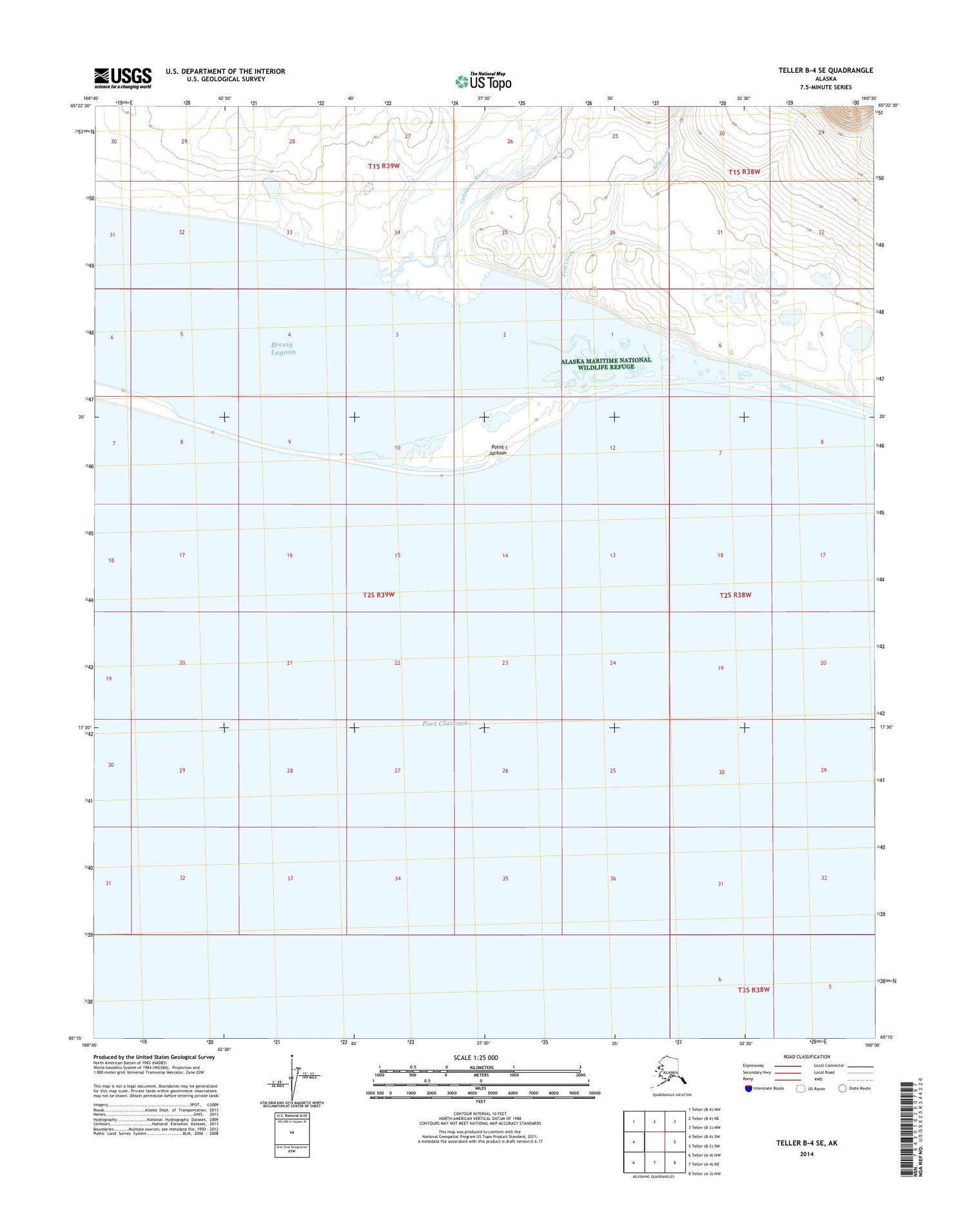 Teller B-4 SE Alaska US Topo Map Image