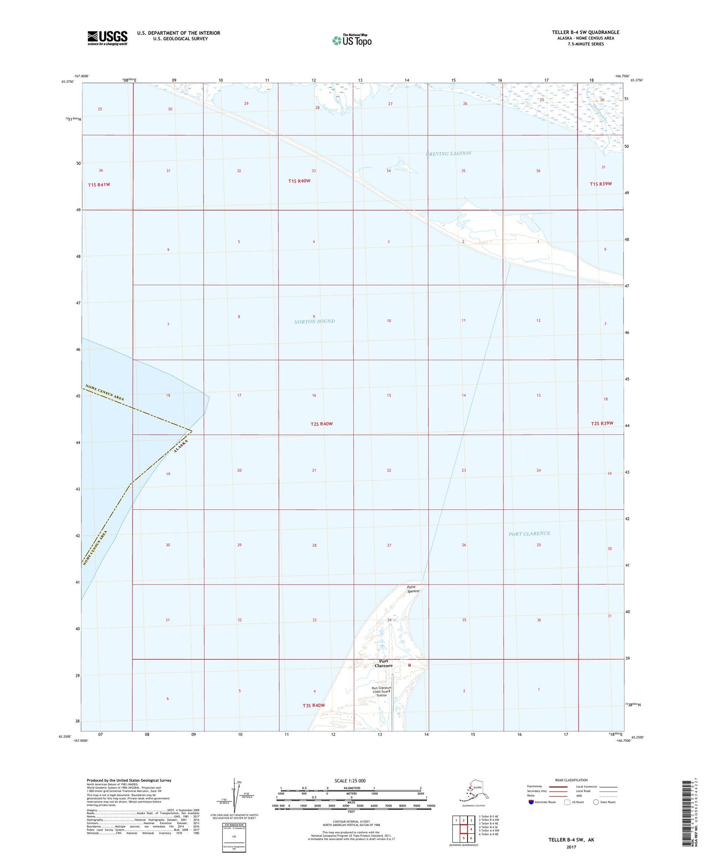 Teller B-4 SW Alaska US Topo Map Image