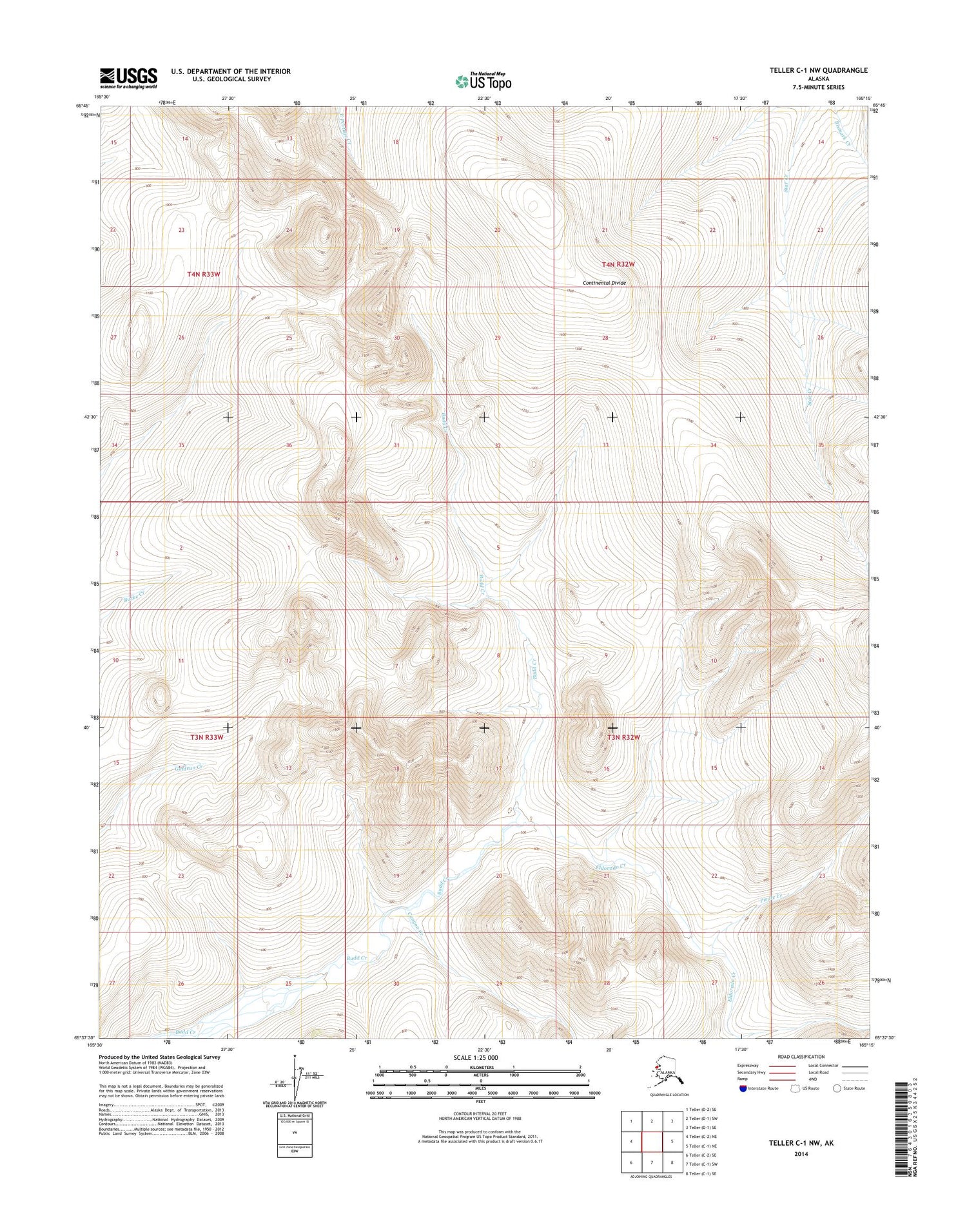 Teller C-1 NW Alaska US Topo Map Image