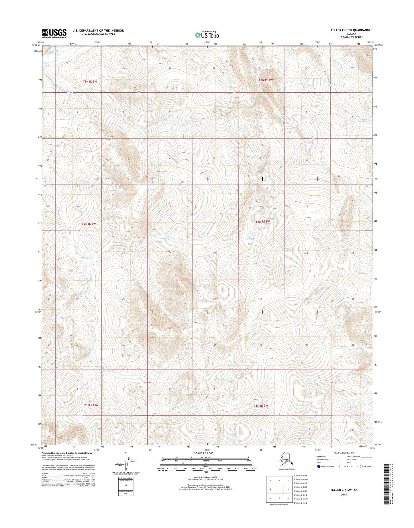 Teller C-1 SW Alaska US Topo Map Image