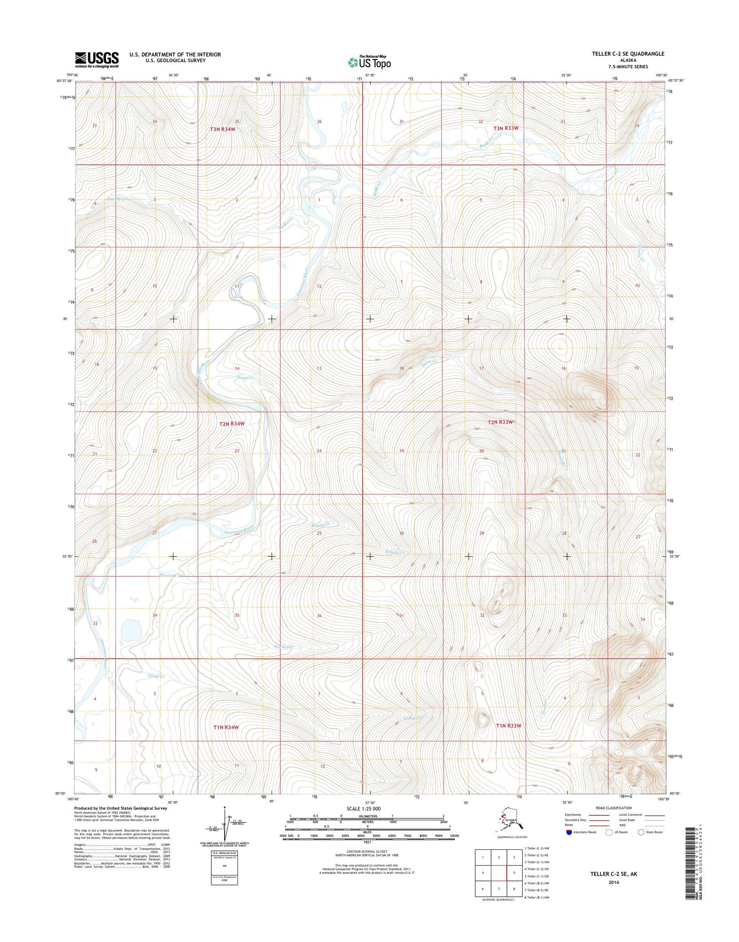 Teller C-2 SE Alaska US Topo Map Image