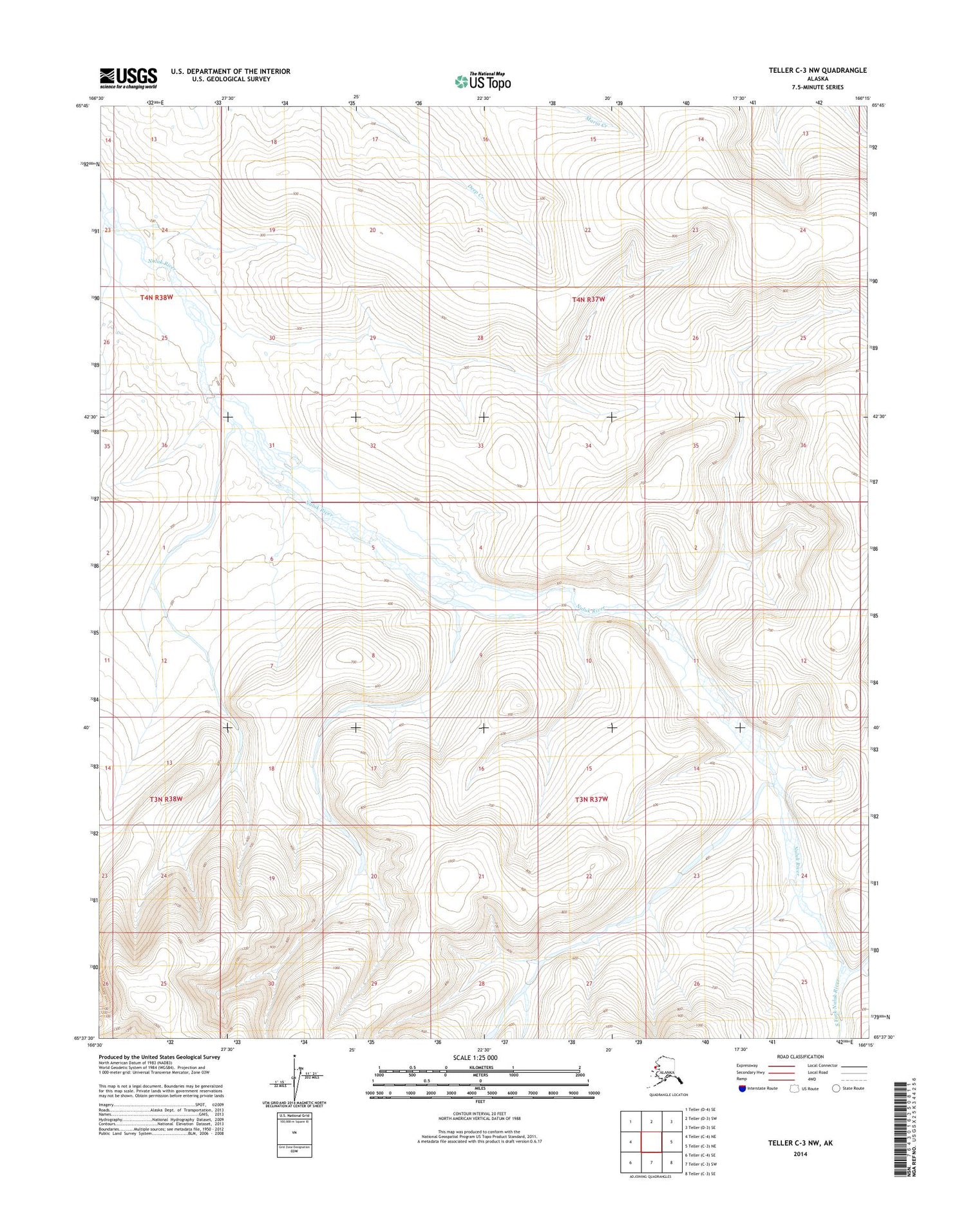Teller C-3 NW Alaska US Topo Map Image