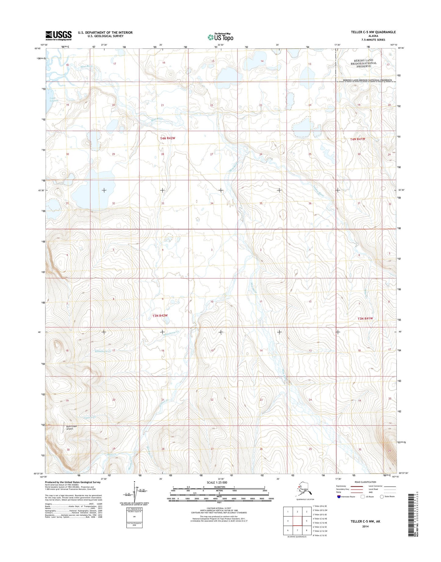 Teller C-5 NW Alaska US Topo Map Image