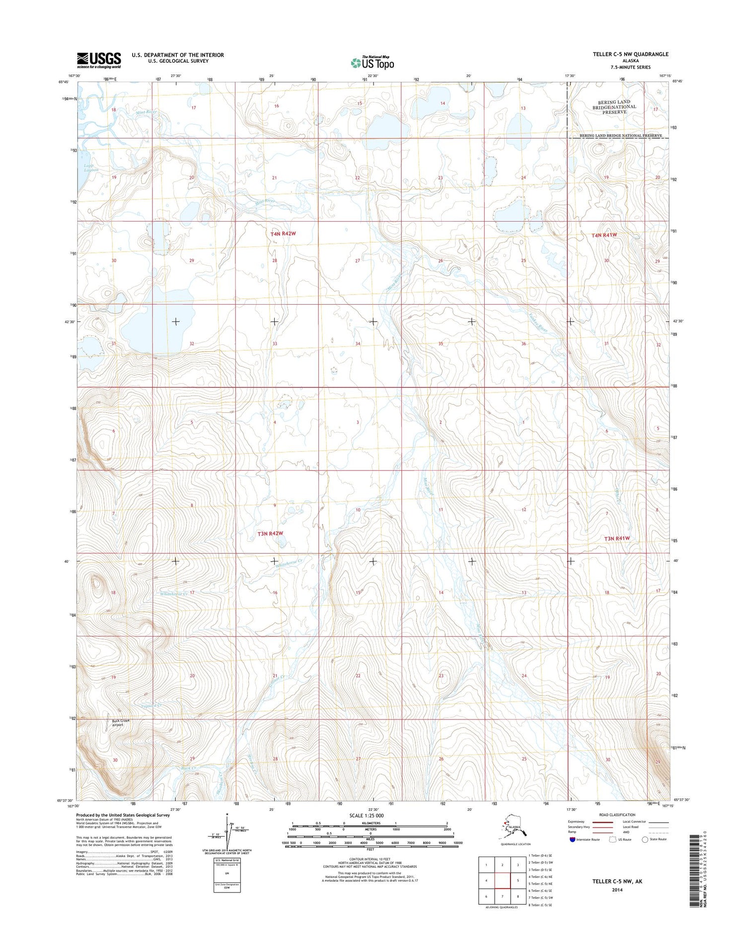 Teller C-5 NW Alaska US Topo Map Image