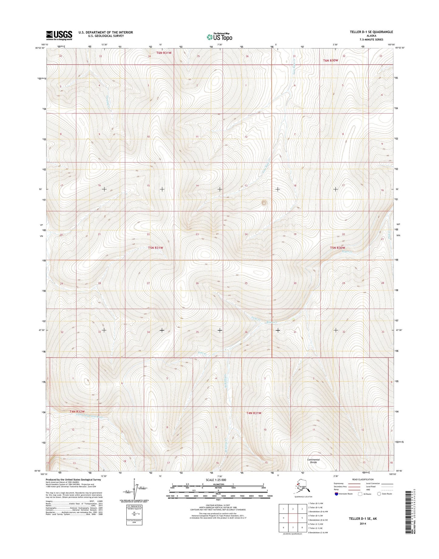 Teller D-1 SE Alaska US Topo Map Image