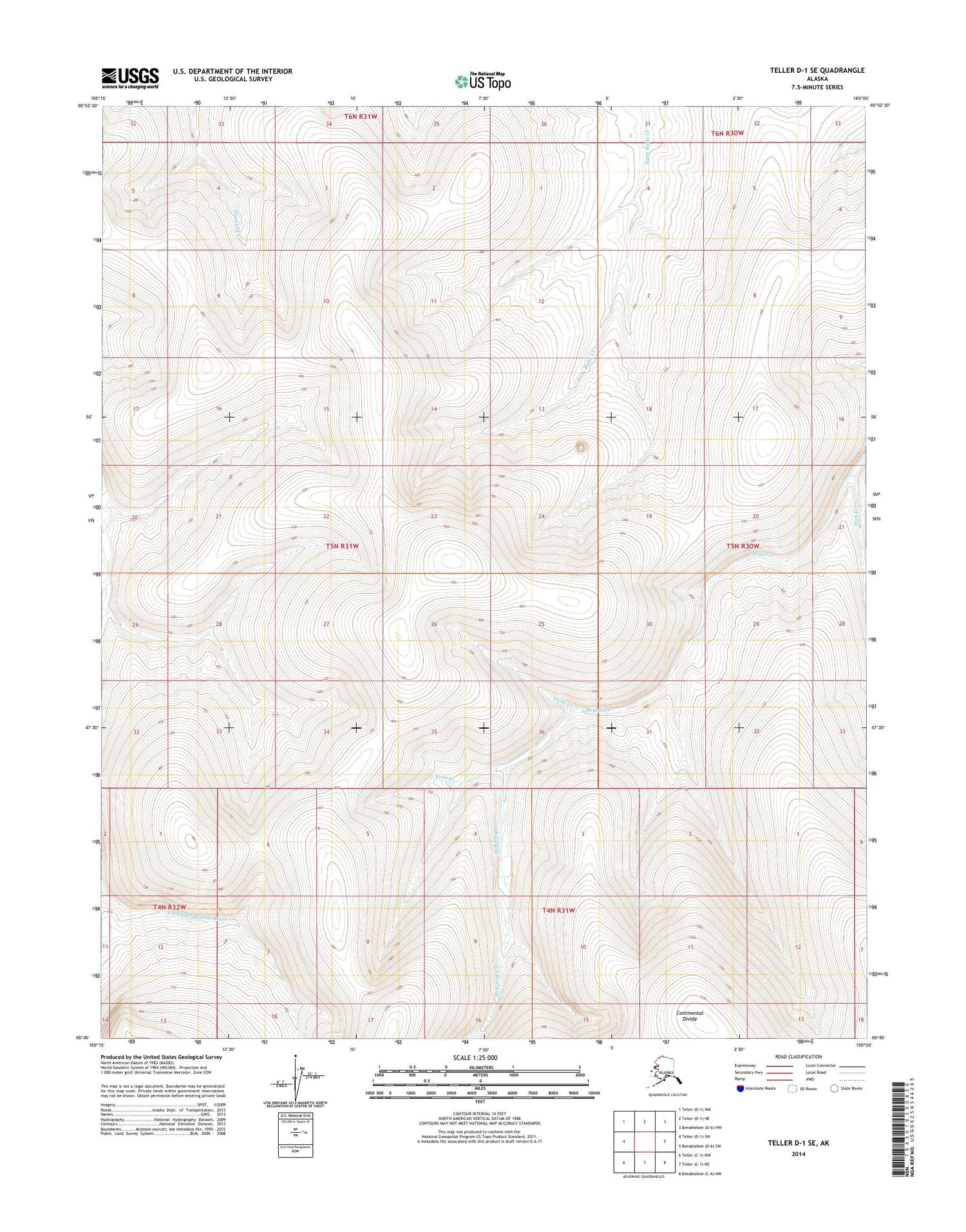 Teller D-1 SE Alaska US Topo Map Image