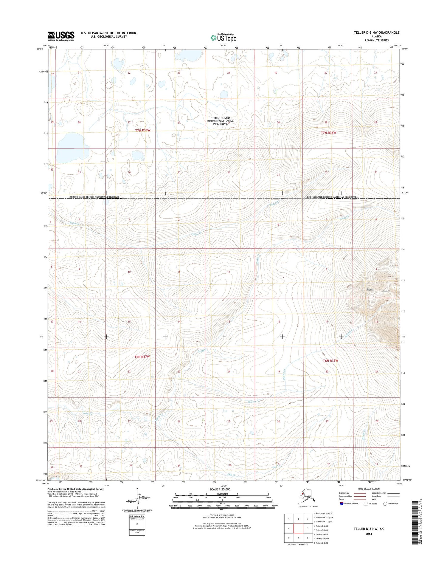 Teller D-3 NW Alaska US Topo Map Image