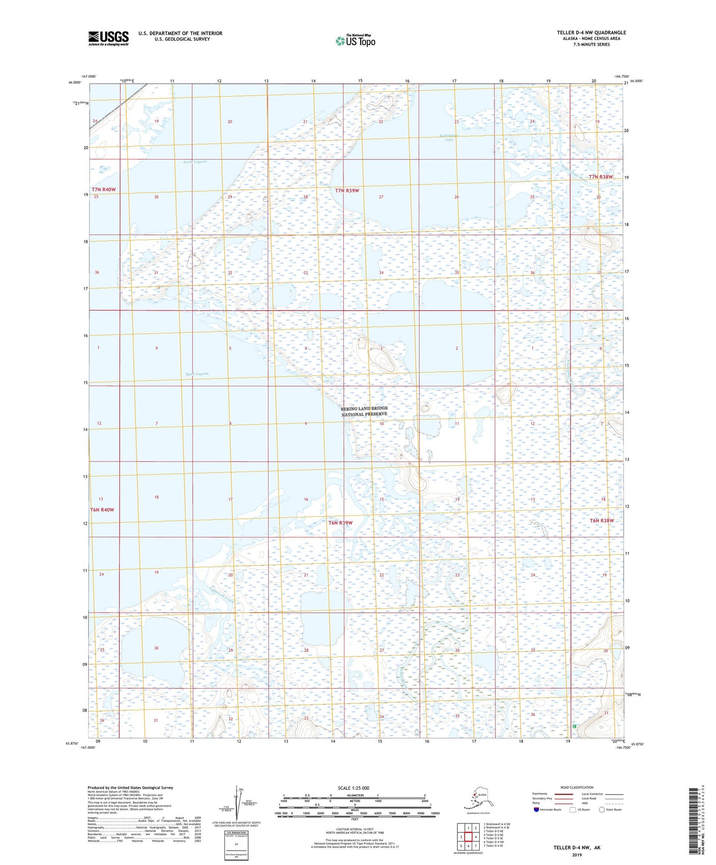 Teller D-4 NW Alaska US Topo Map Image