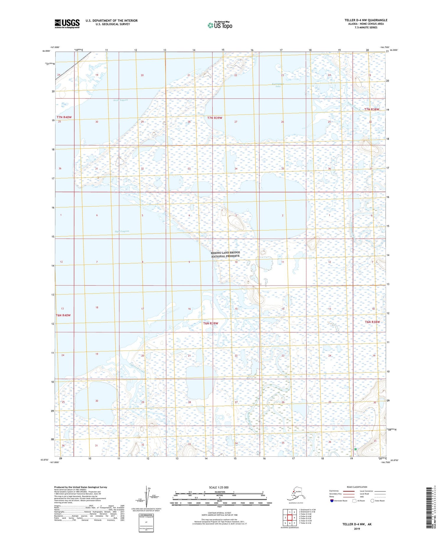 Teller D-4 NW Alaska US Topo Map Image