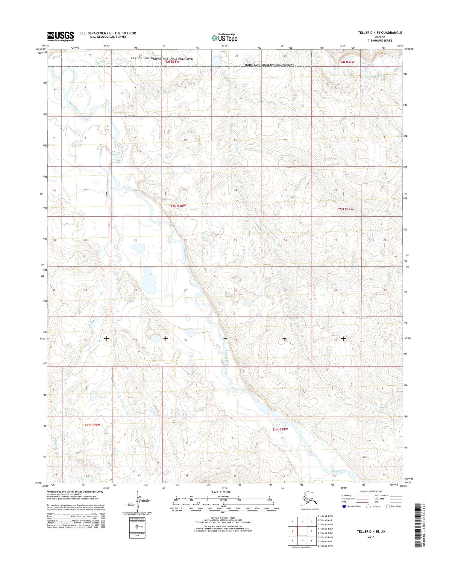 Teller D-4 SE Alaska US Topo Map Image