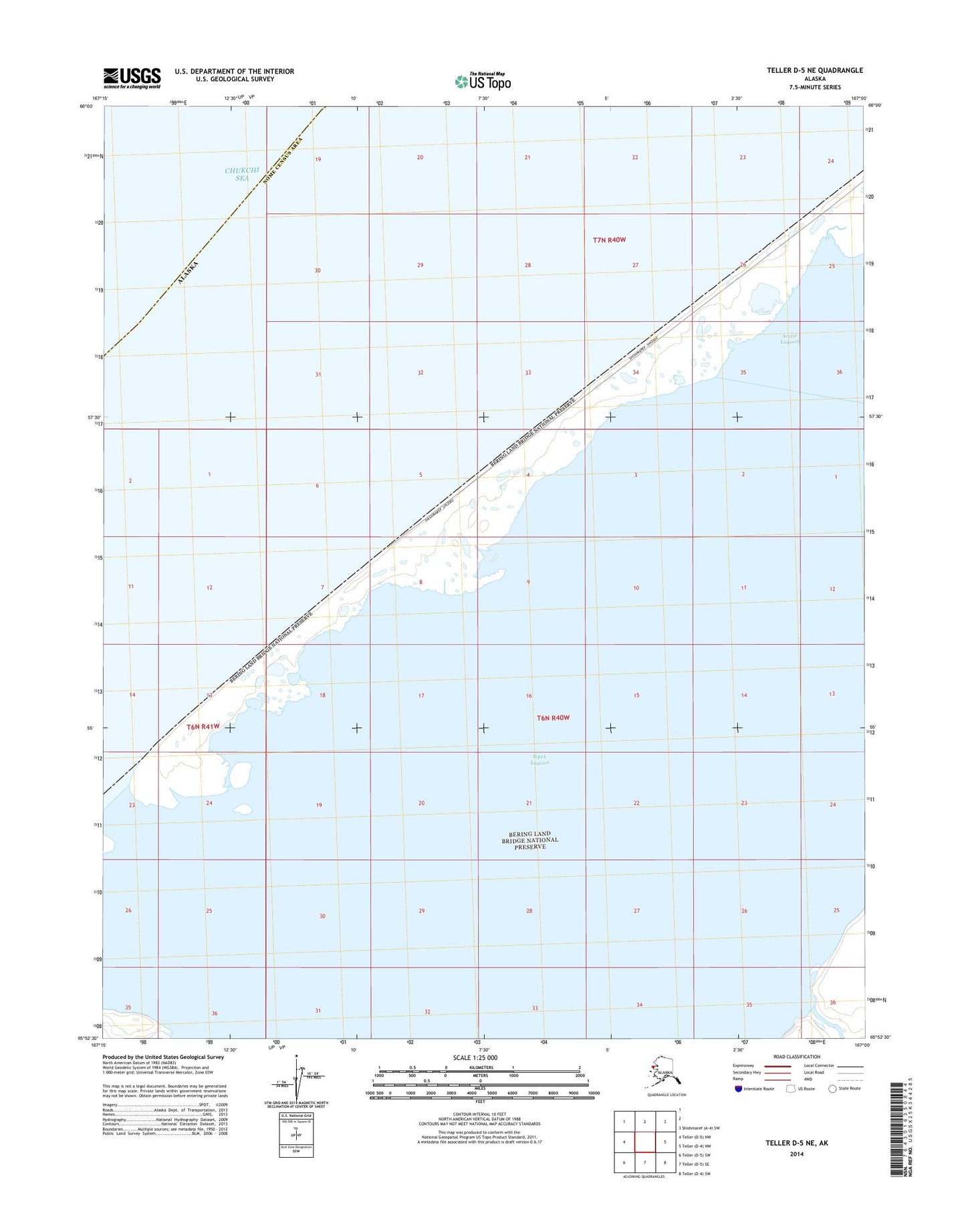 Teller D-5 NE Alaska US Topo Map Image