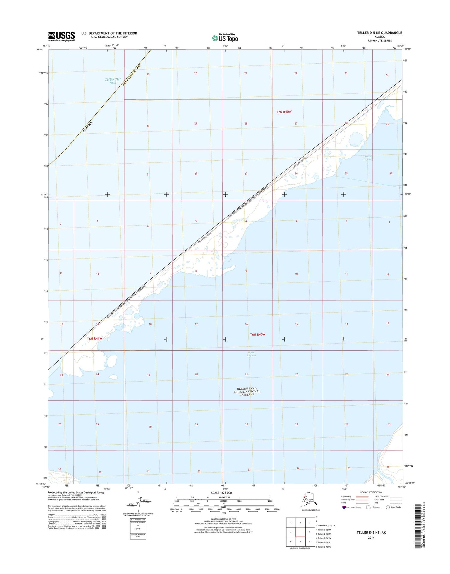 Teller D-5 NE Alaska US Topo Map Image