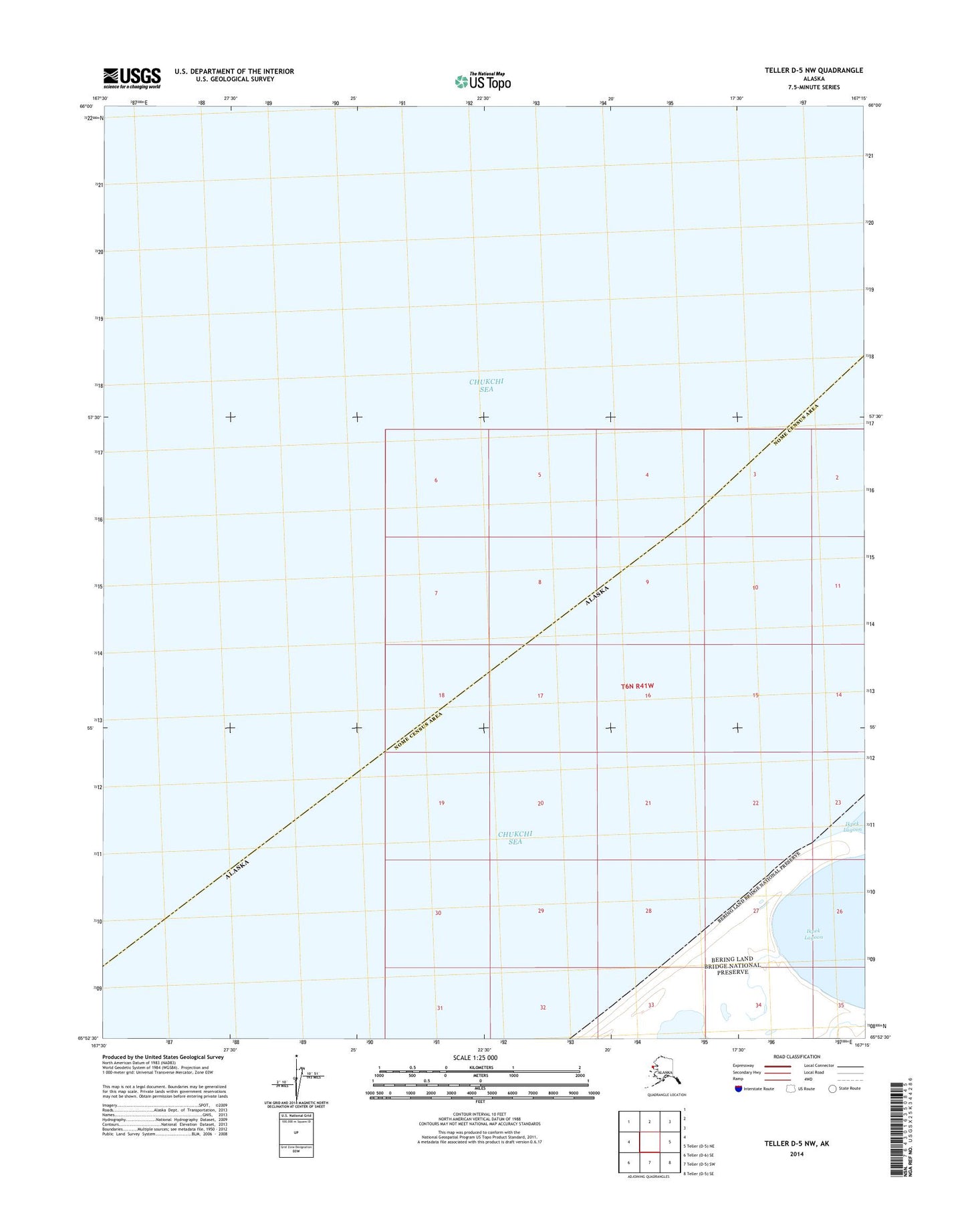Teller D-5 NW Alaska US Topo Map Image