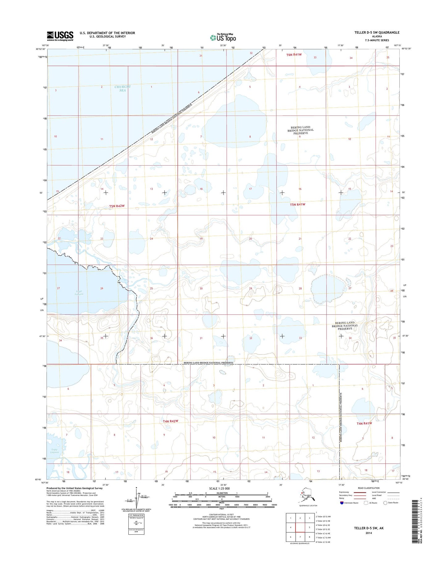 Teller D-5 SW Alaska US Topo Map Image