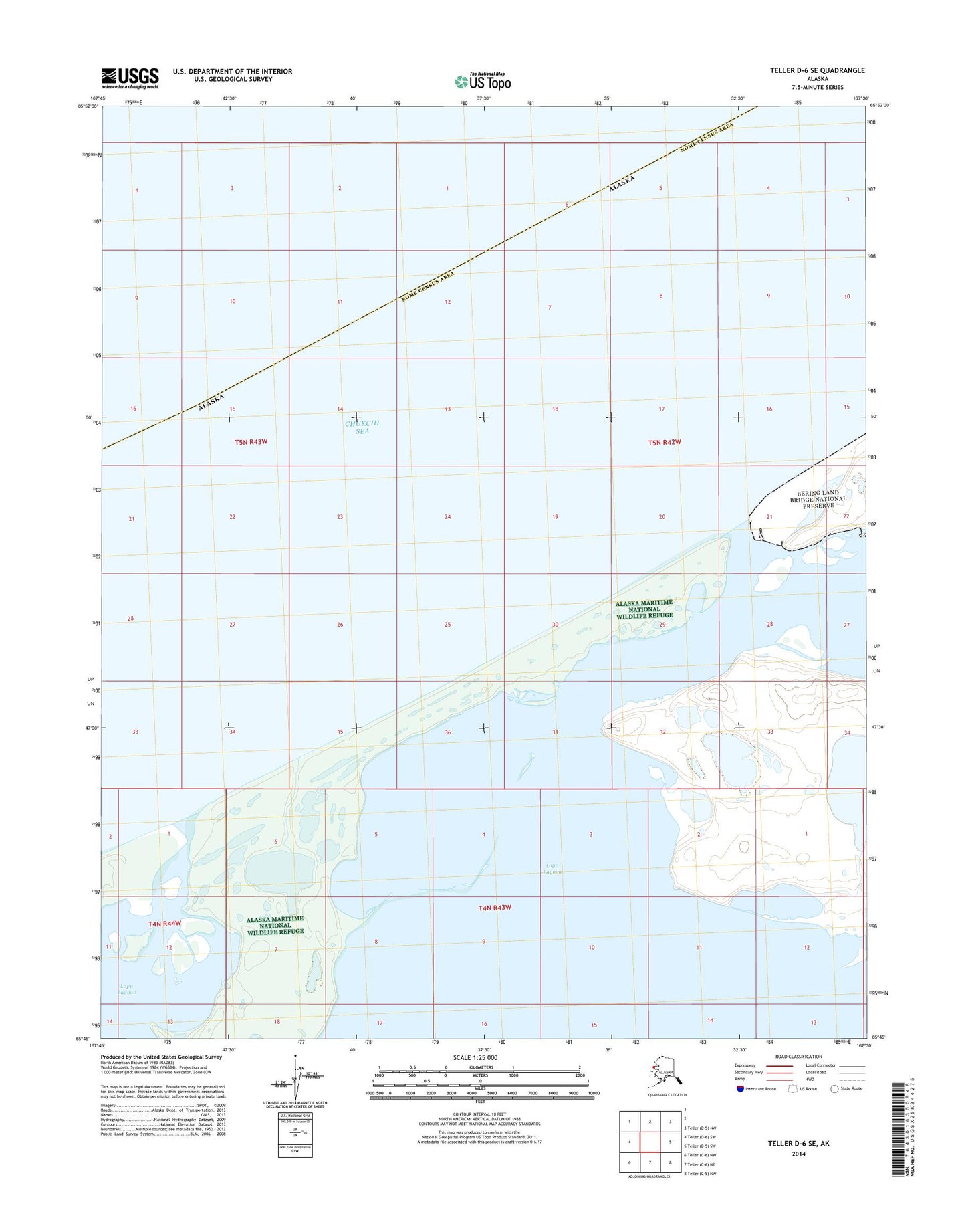 Teller D-6 SE Alaska US Topo Map Image