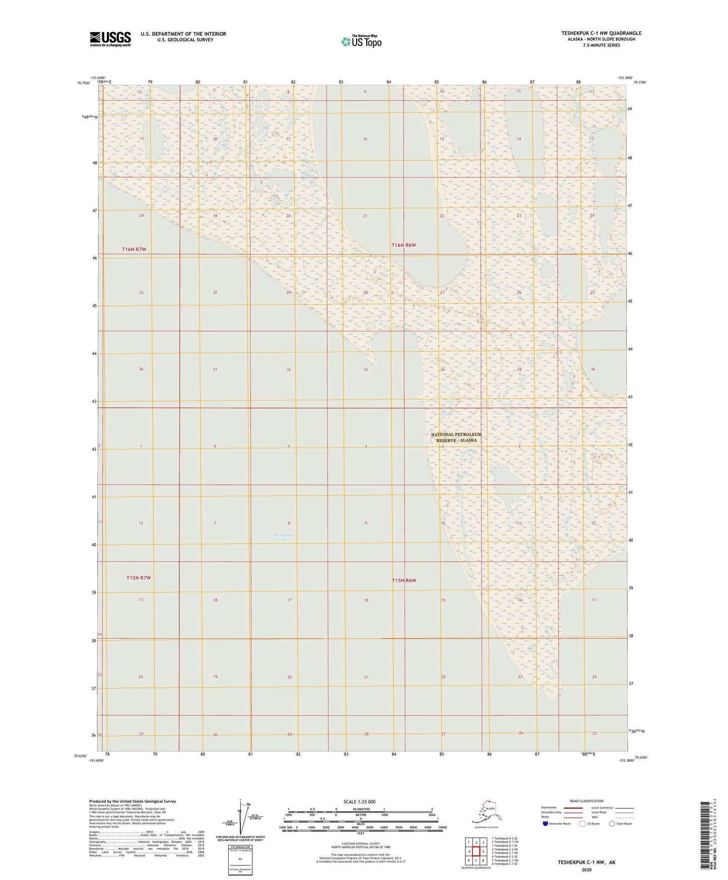 Teshekpuk C-1 NW Alaska US Topo Map Image