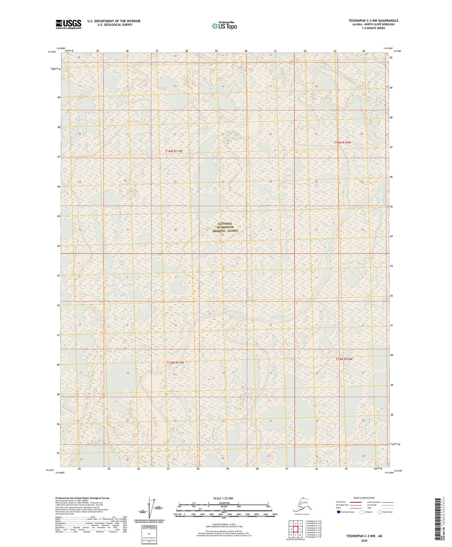 Teshekpuk C-3 NW Alaska US Topo Map Image