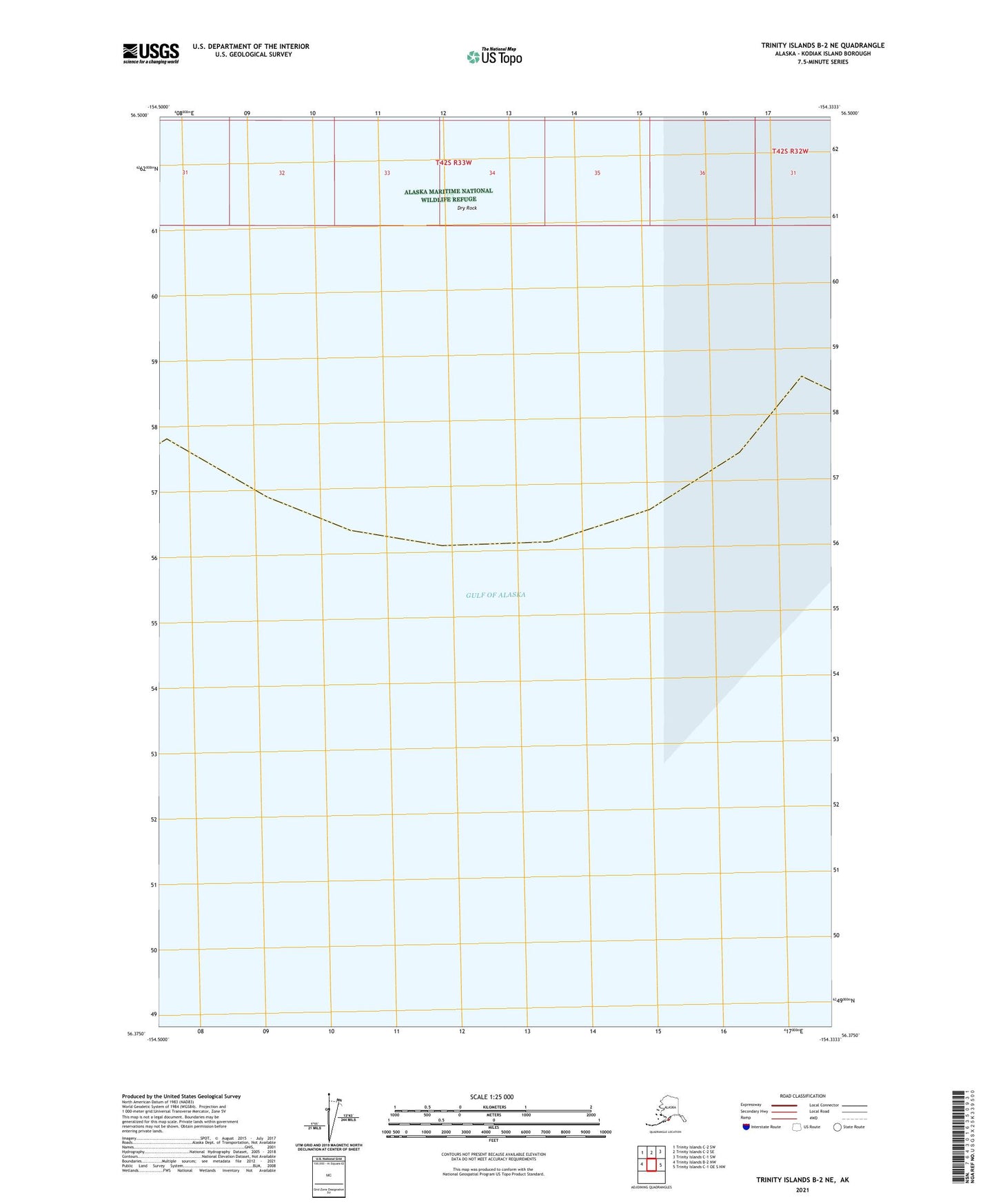 Trinity Islands B-2 NE Alaska US Topo Map Image