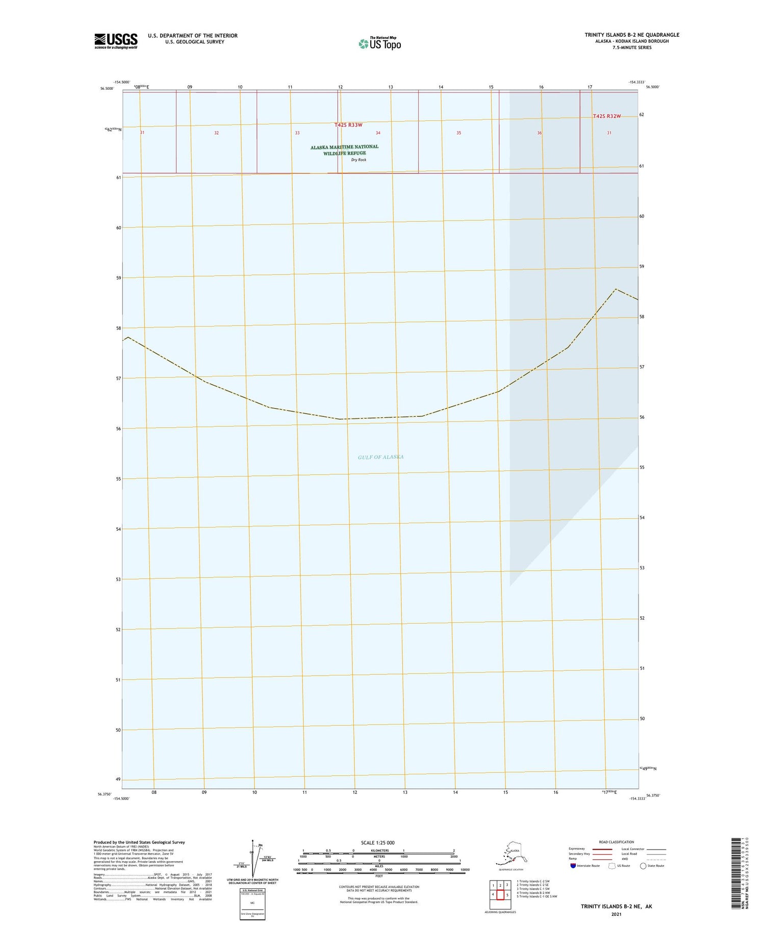 Trinity Islands B-2 NE Alaska US Topo Map Image