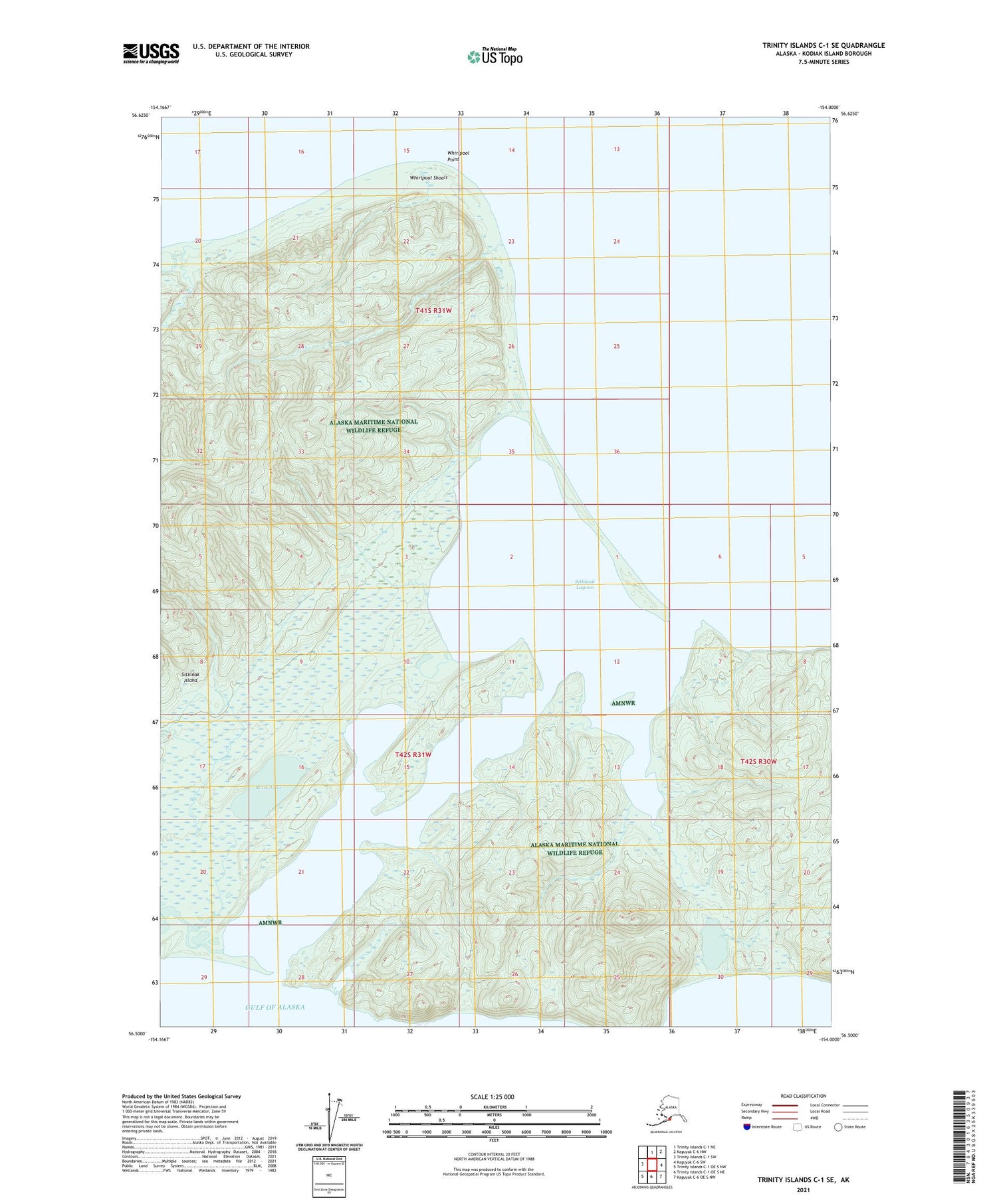 Trinity Islands C-1 SE Alaska US Topo Map Image