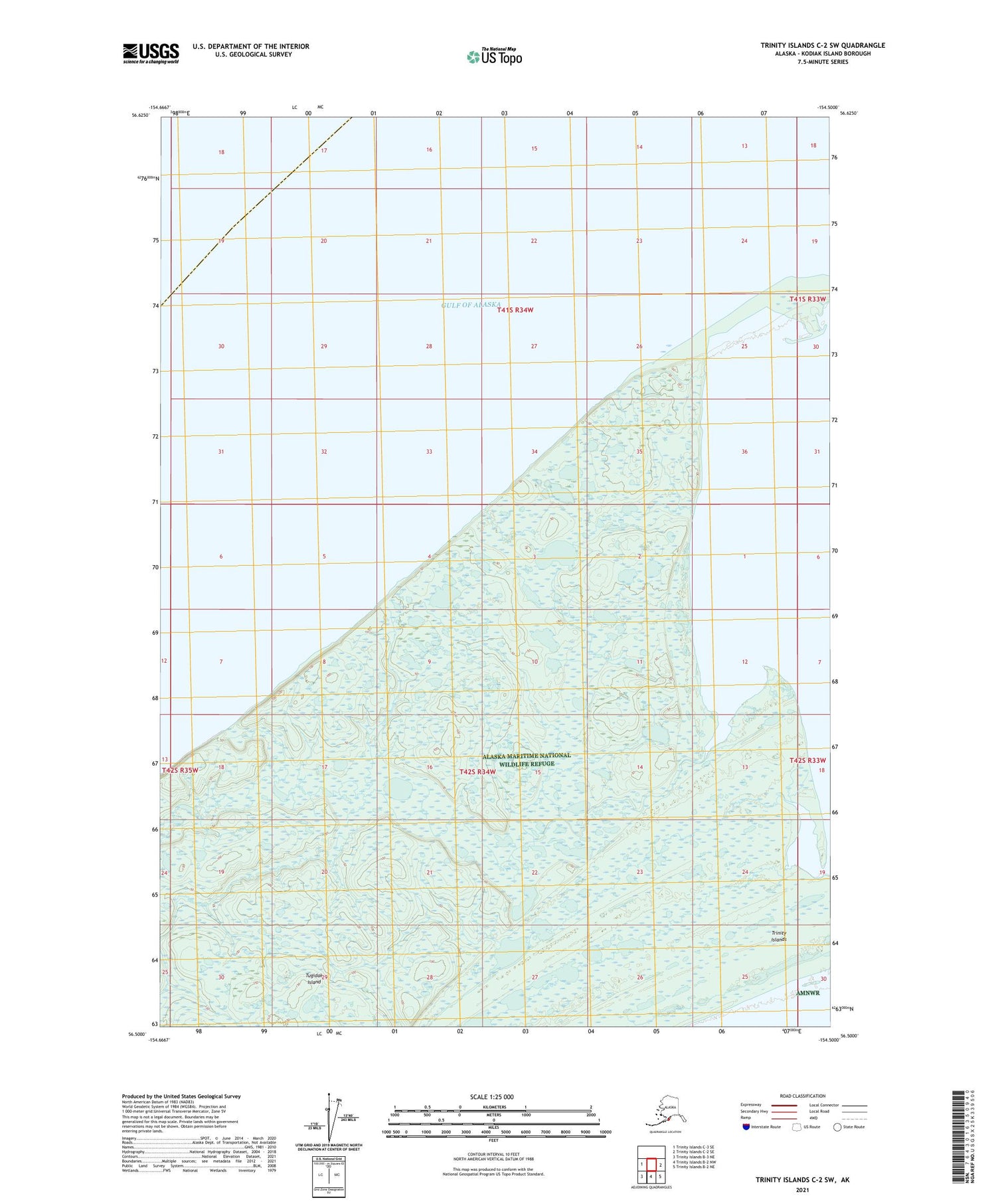 Trinity Islands C-2 SW Alaska US Topo Map Image