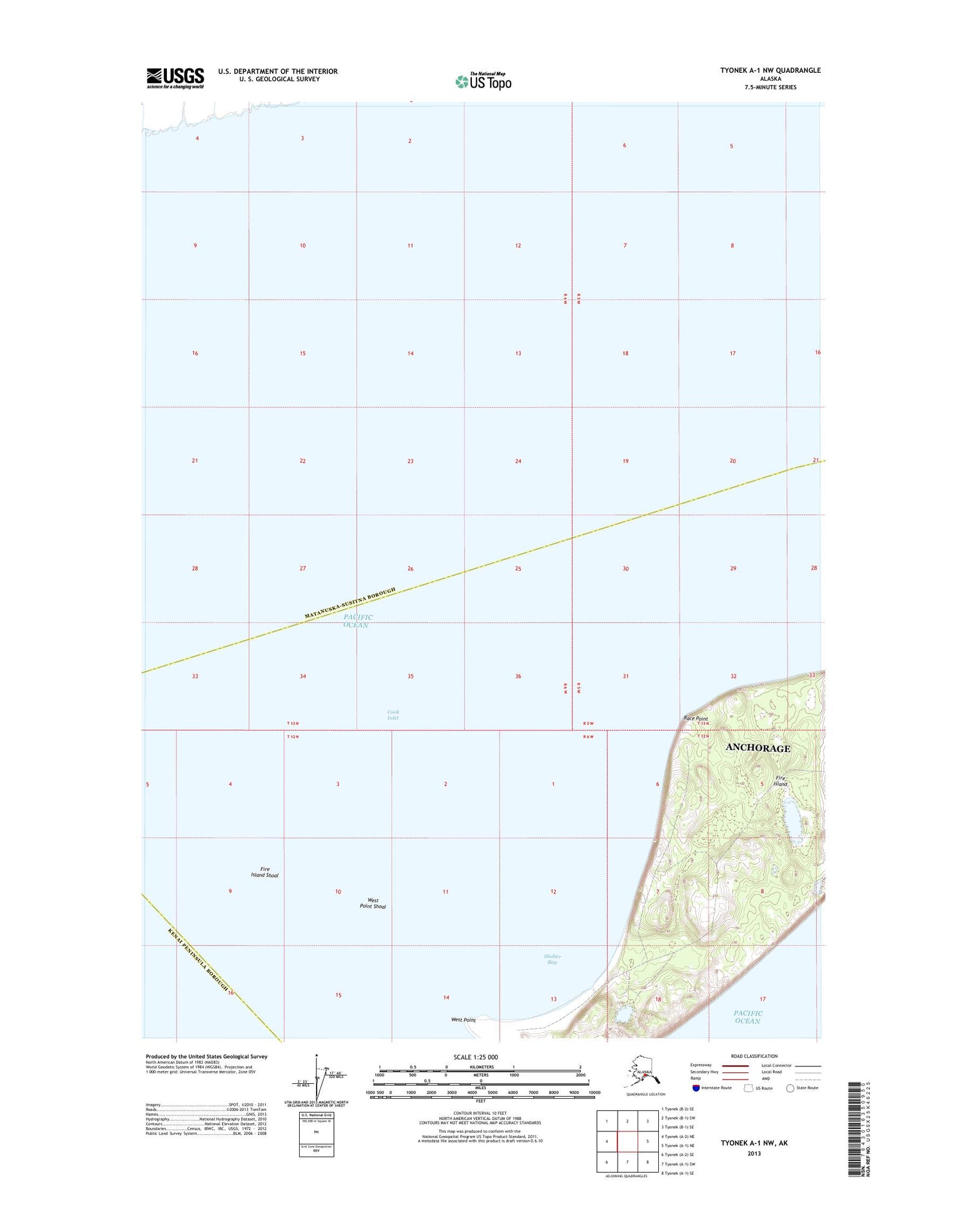 Tyonek A-1 NW Alaska US Topo Map Image
