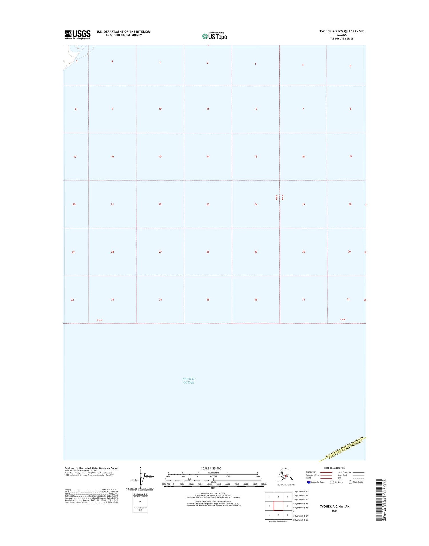 Tyonek A-2 NW Alaska US Topo Map Image