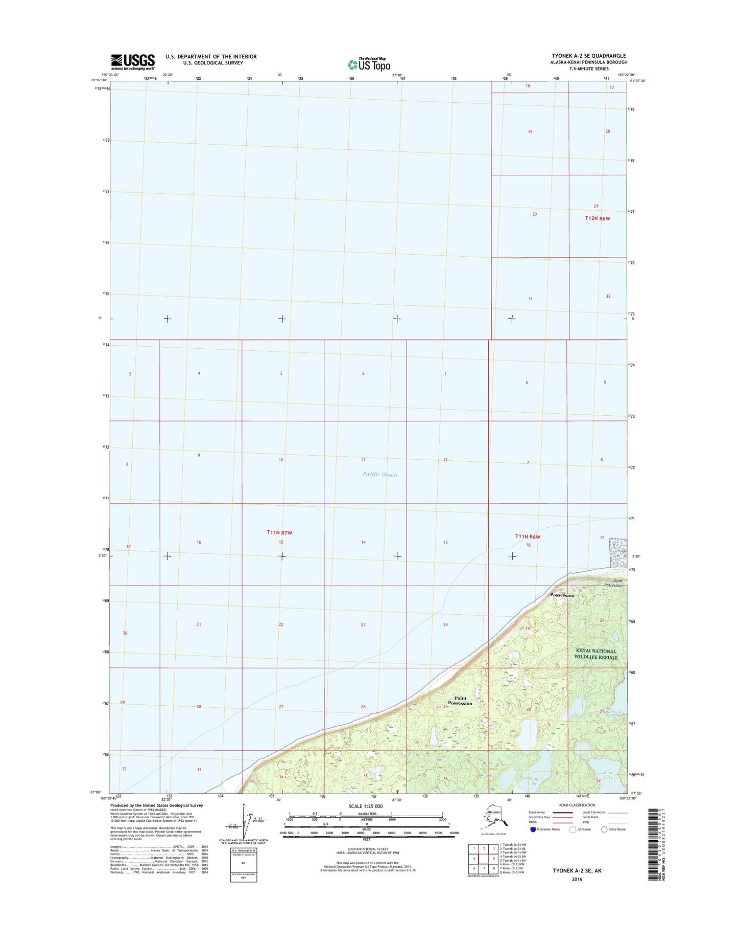 Tyonek A-2 SE Alaska US Topo Map Image