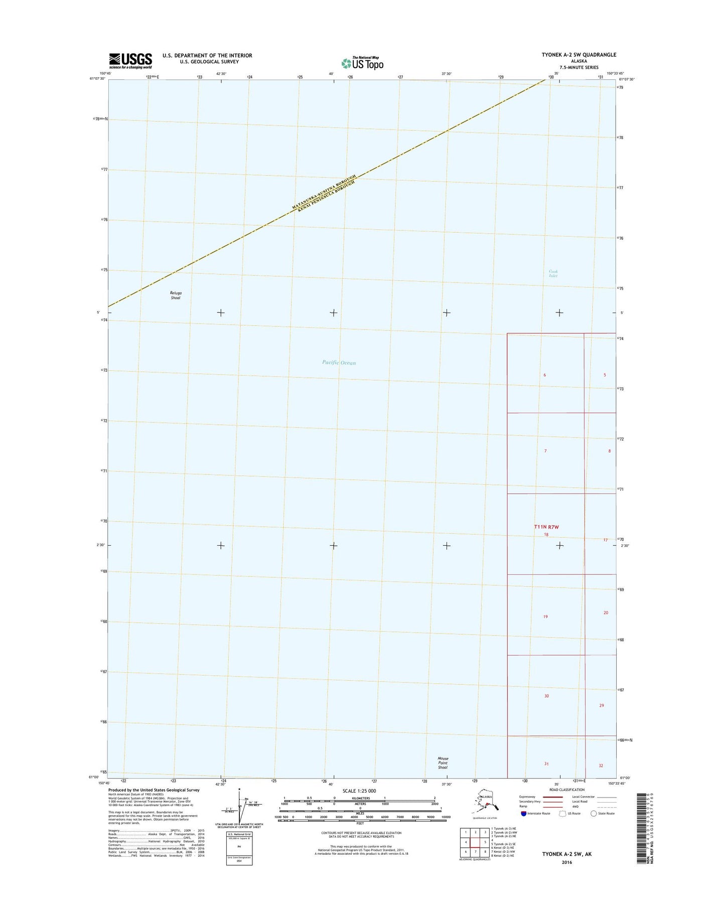 Tyonek A-2 SW Alaska US Topo Map Image