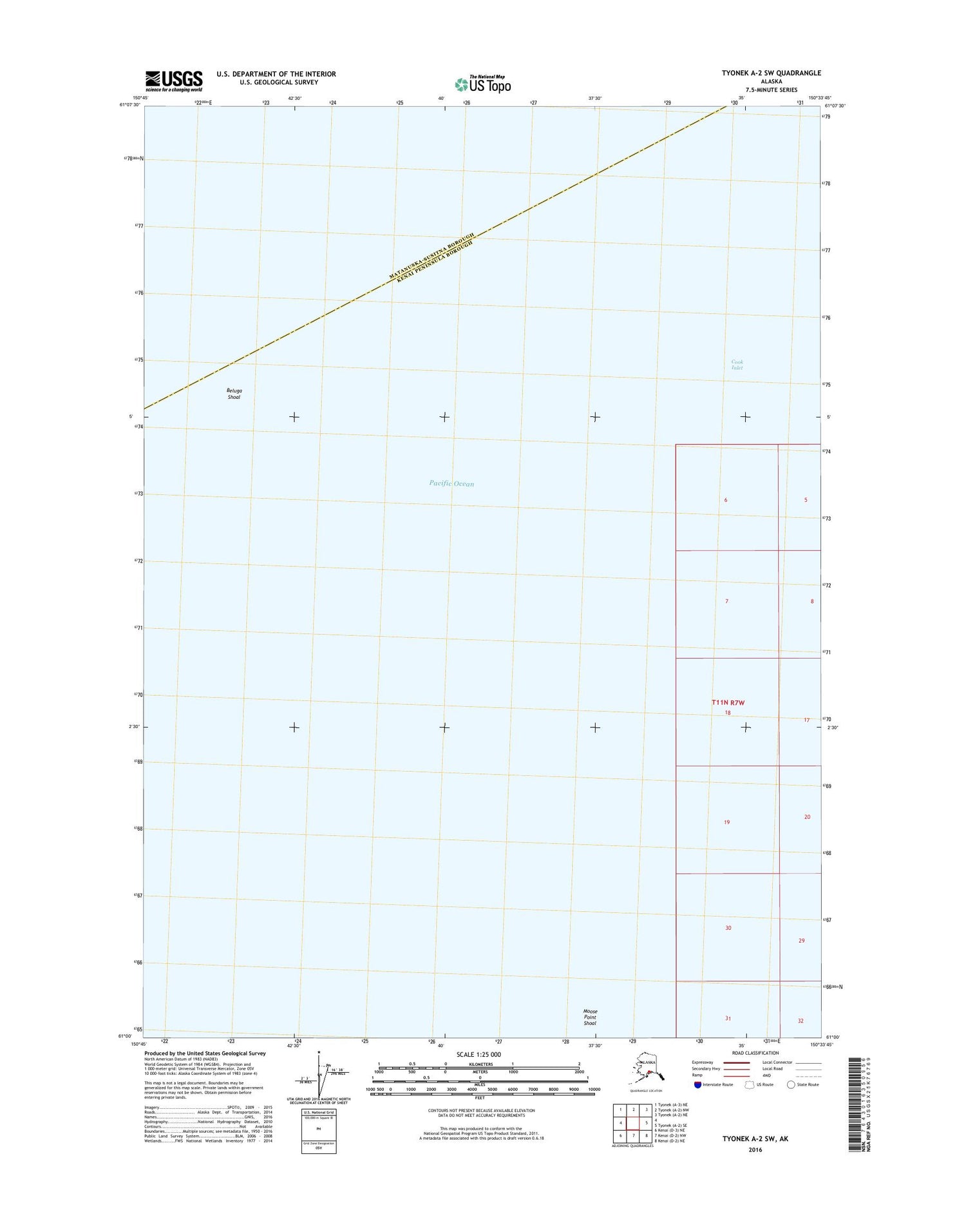 Tyonek A-2 SW Alaska US Topo Map Image