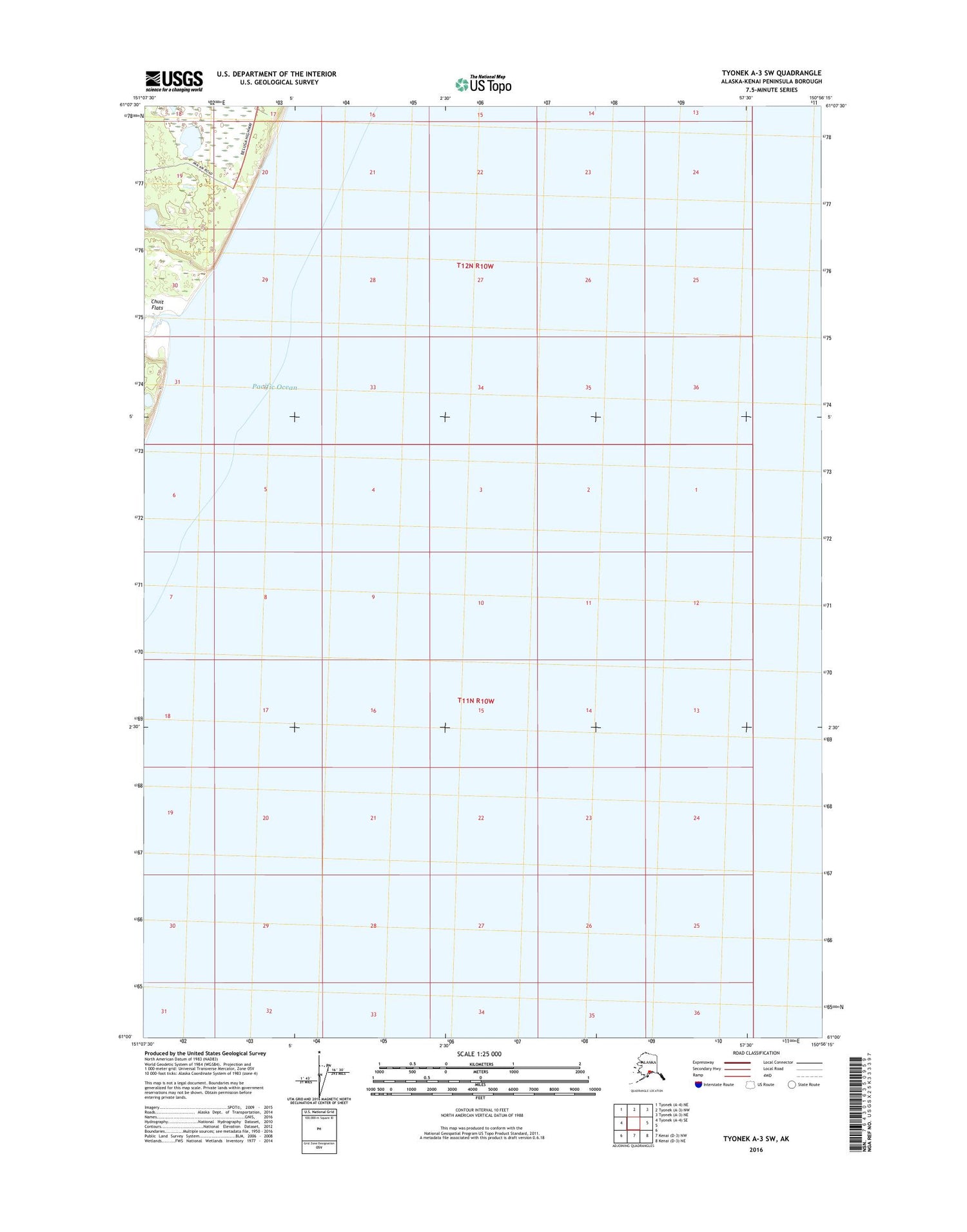 Tyonek A-3 SW Alaska US Topo Map Image