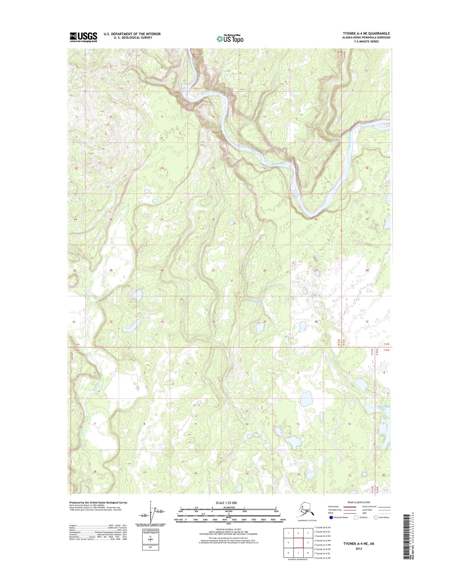 Tyonek A-4 NE Alaska US Topo Map Image