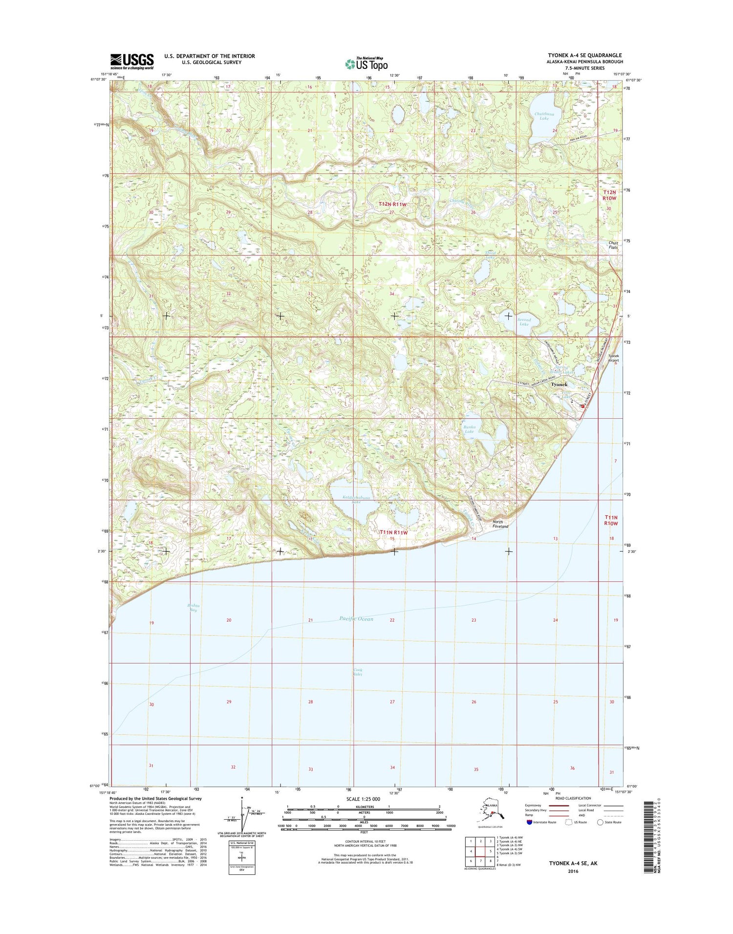 Tyonek A-4 SE Alaska US Topo Map Image