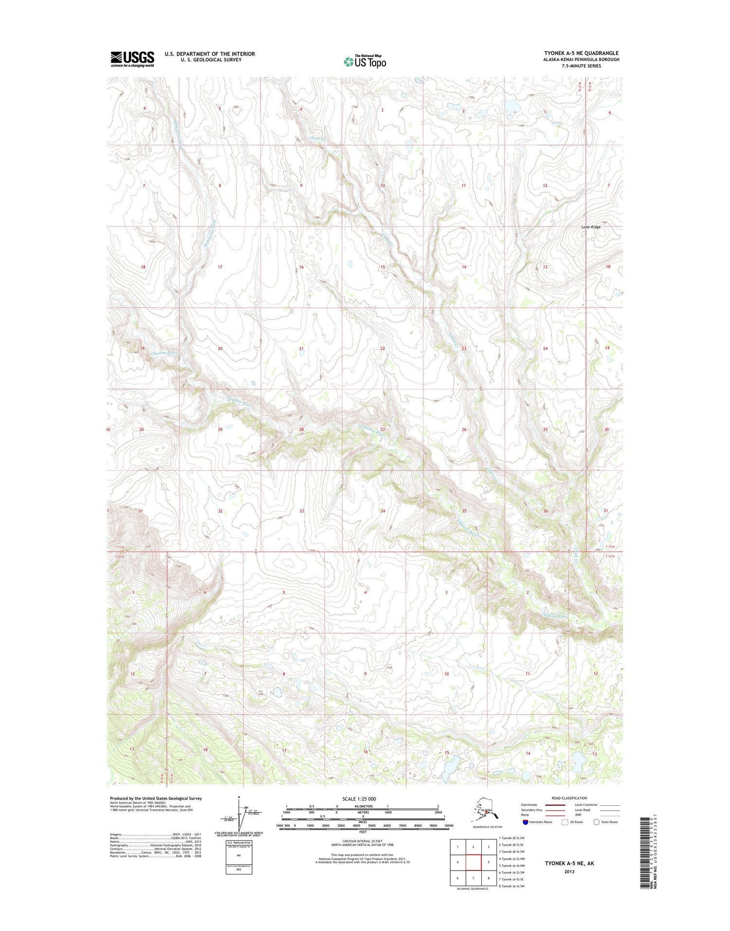 Tyonek A-5 NE Alaska US Topo Map Image