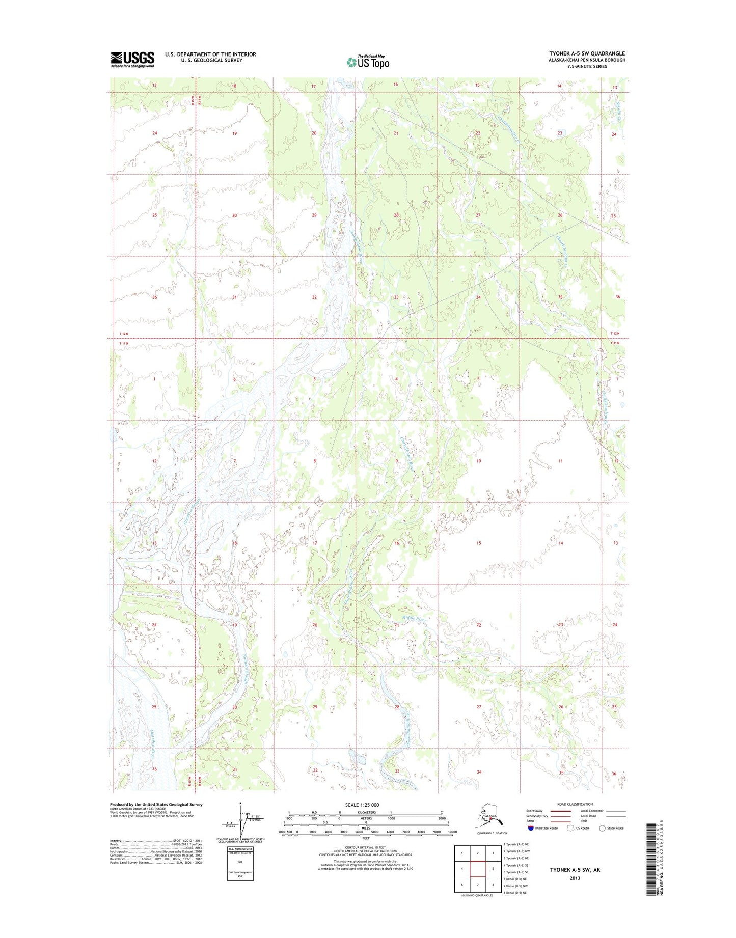 Tyonek A-5 SW Alaska US Topo Map Image