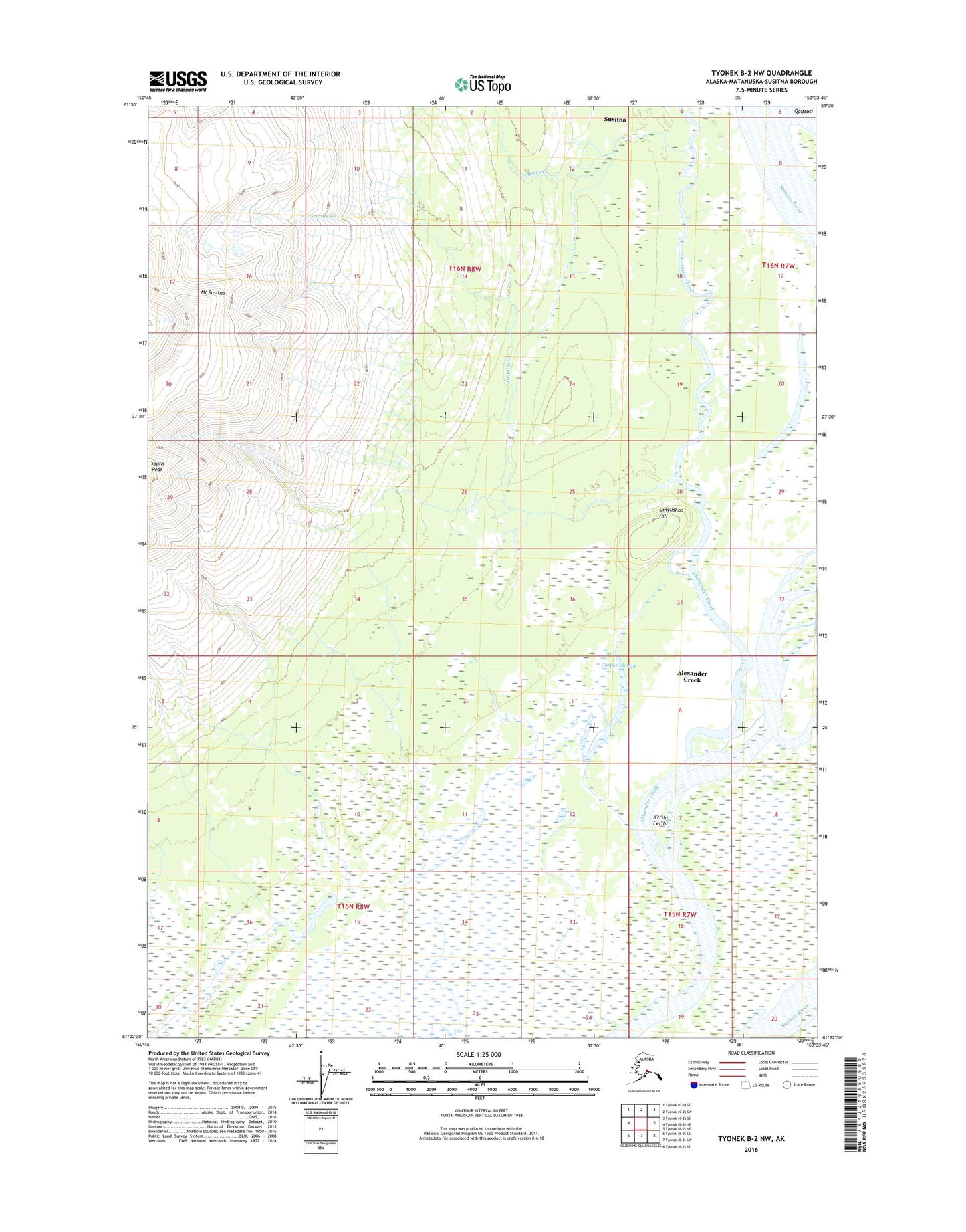Tyonek B-2 NW Alaska US Topo Map Image