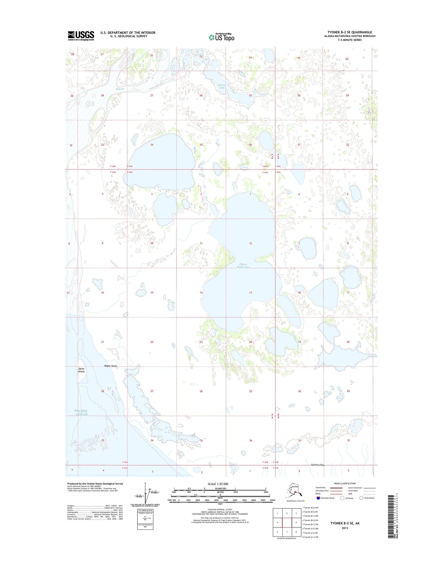 Tyonek B-2 SE Alaska US Topo Map Image