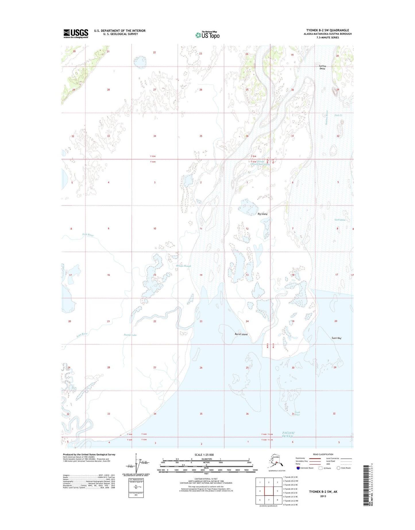 Tyonek B-2 SW Alaska US Topo Map Image