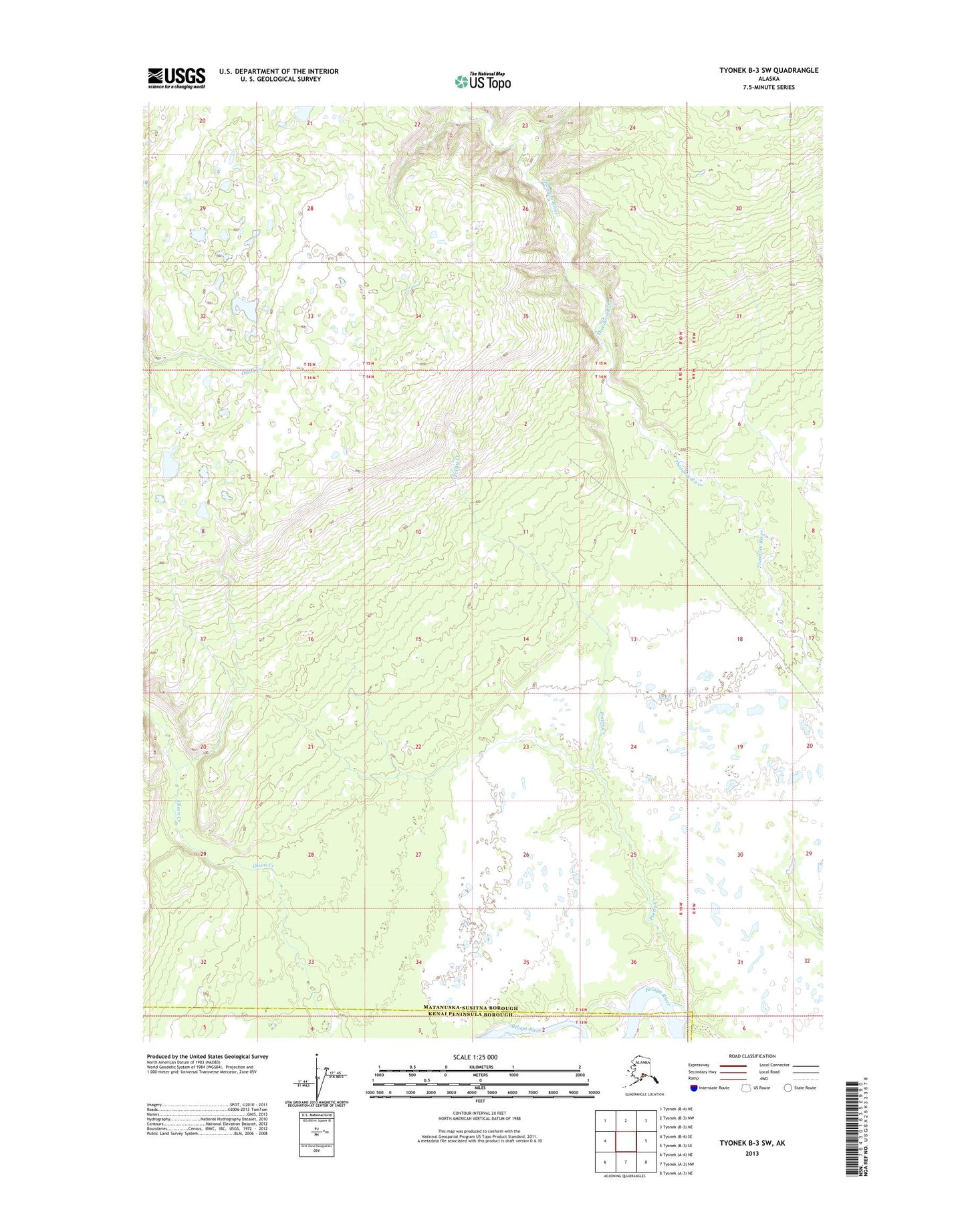 Tyonek B-3 SW Alaska US Topo Map Image