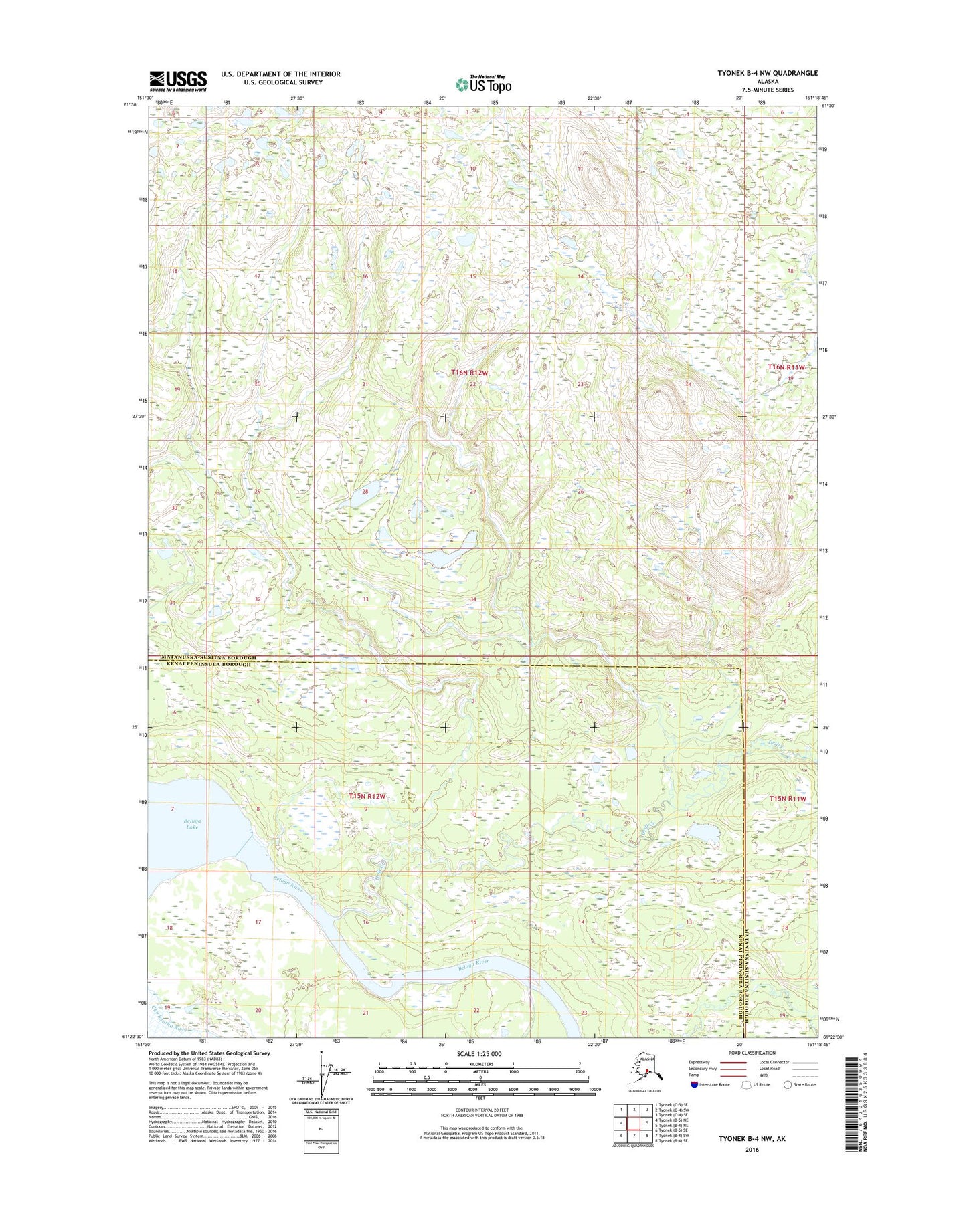 Tyonek B-4 NW Alaska US Topo Map Image