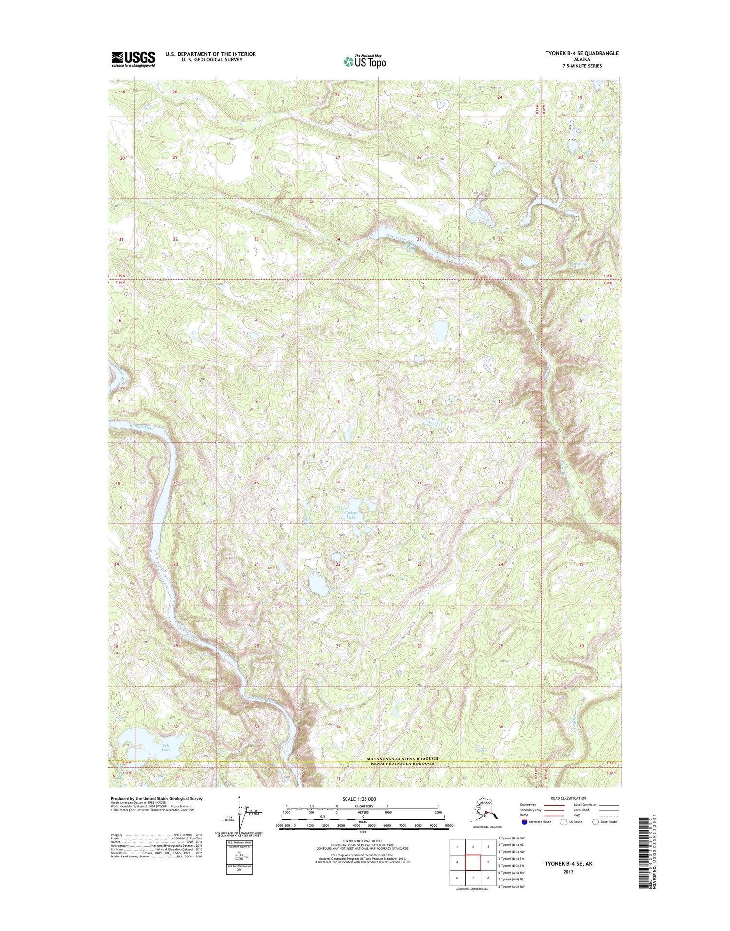 Tyonek B-4 SE Alaska US Topo Map Image