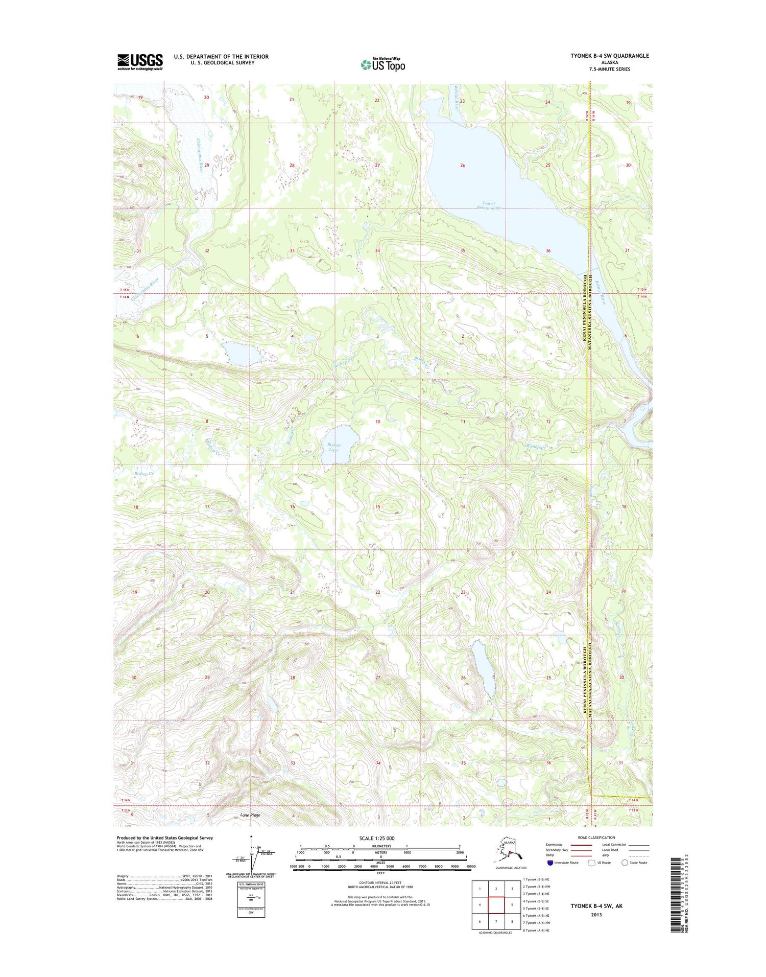 Tyonek B-4 SW Alaska US Topo Map Image