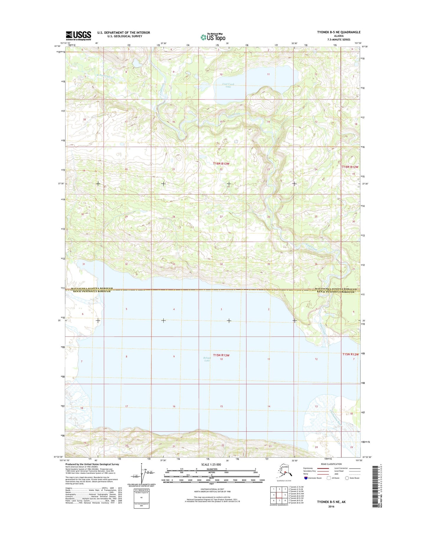 Tyonek B-5 NE Alaska US Topo Map Image