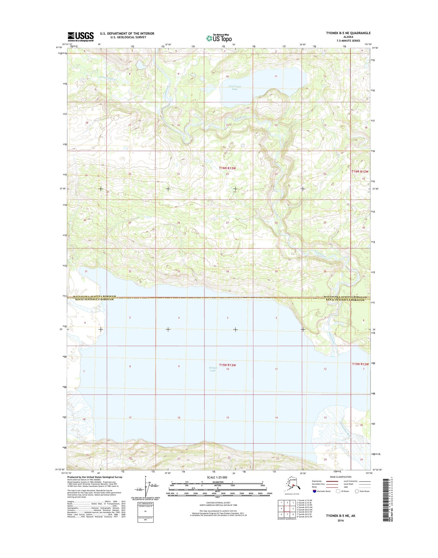 Tyonek B-5 NE Alaska US Topo Map Image