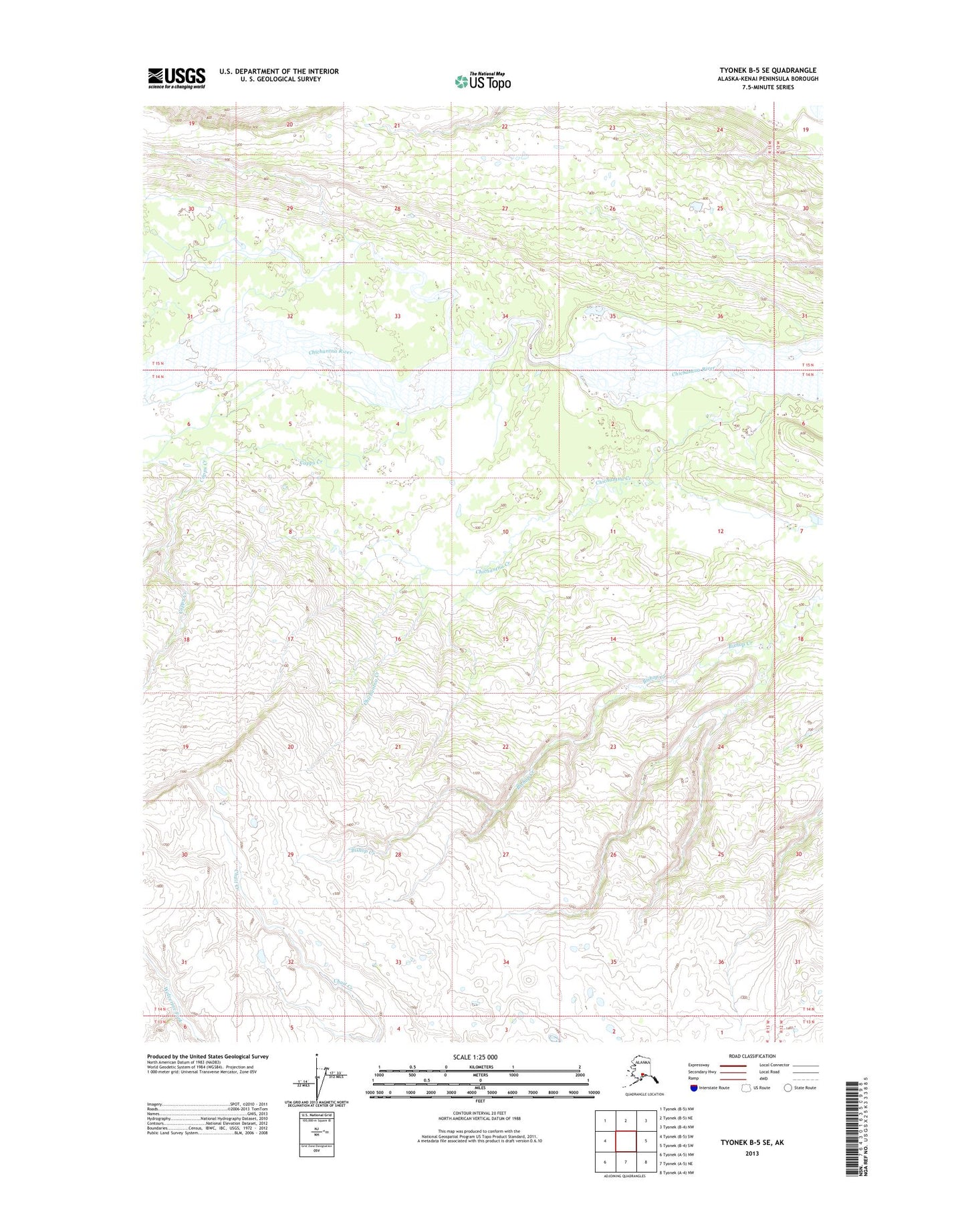 Tyonek B-5 SE Alaska US Topo Map Image