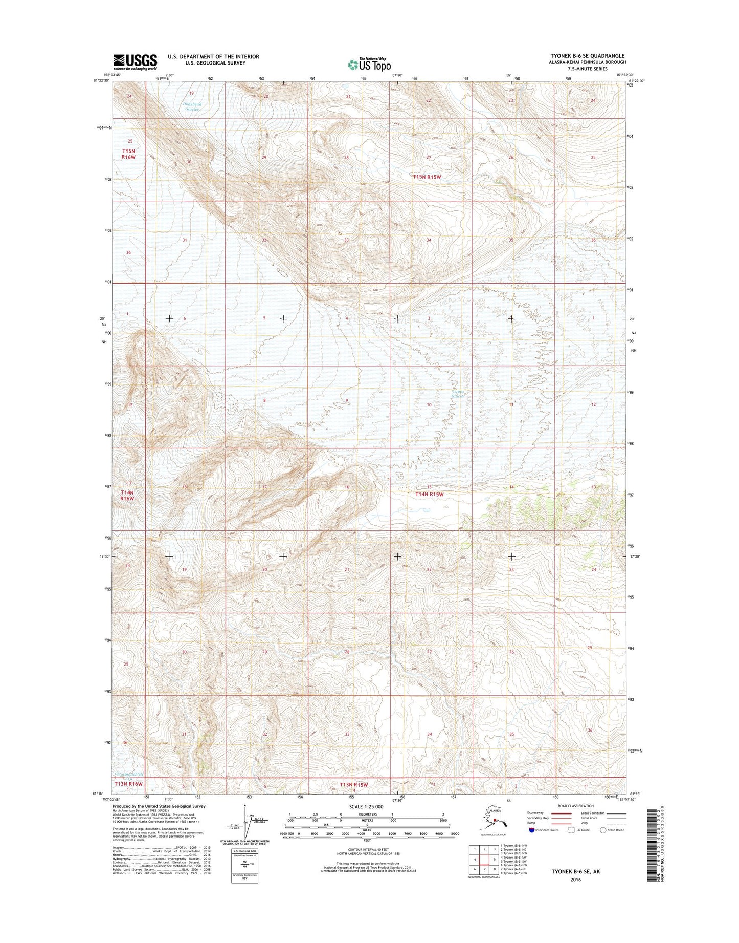 Tyonek B-6 SE Alaska US Topo Map Image